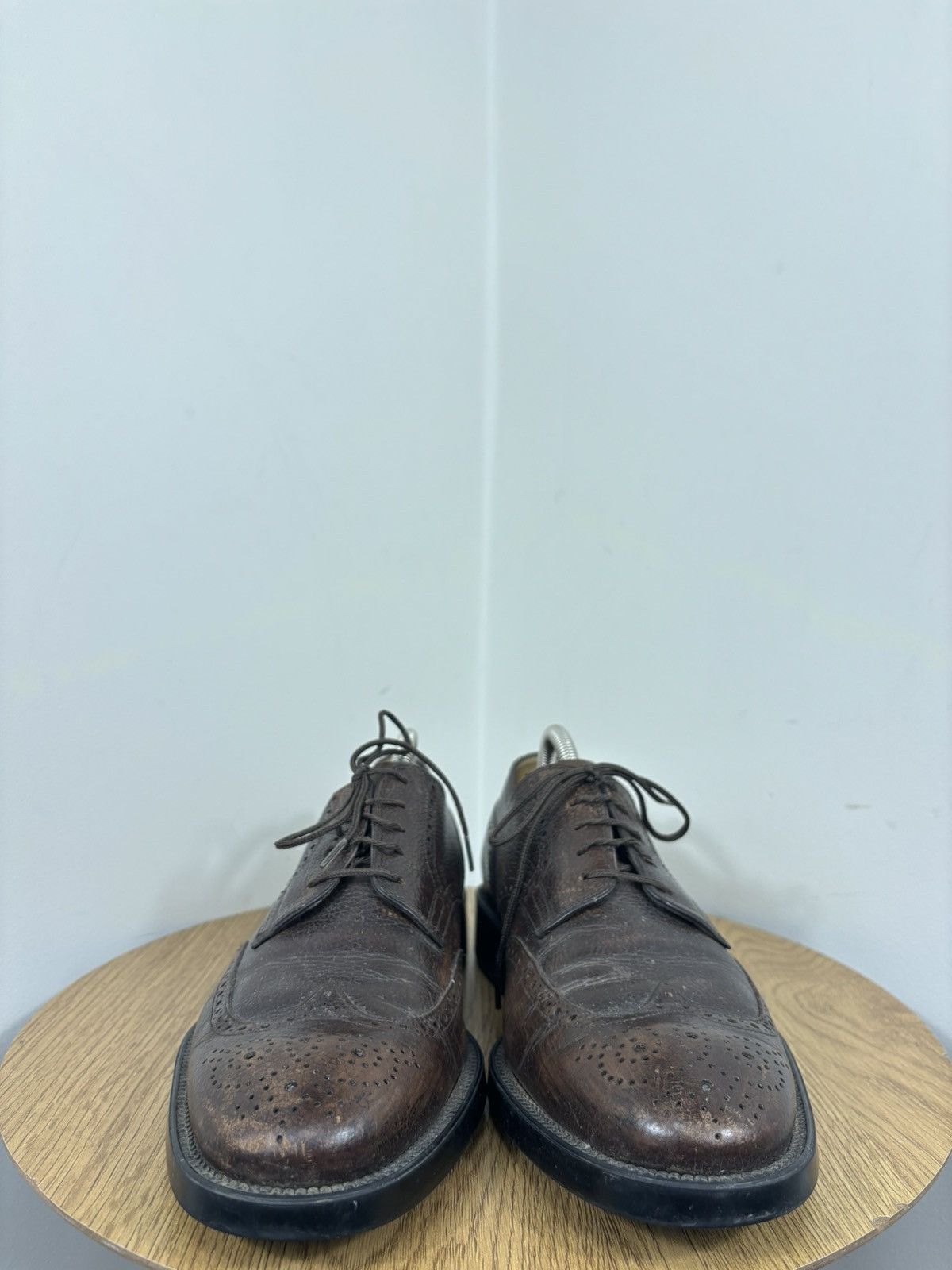 Tod's Tod’s Men’s Lace-Up Brown Leather Oxford Brogue Dress Shoes Size US 9 / EU 42 - 6 Thumbnail