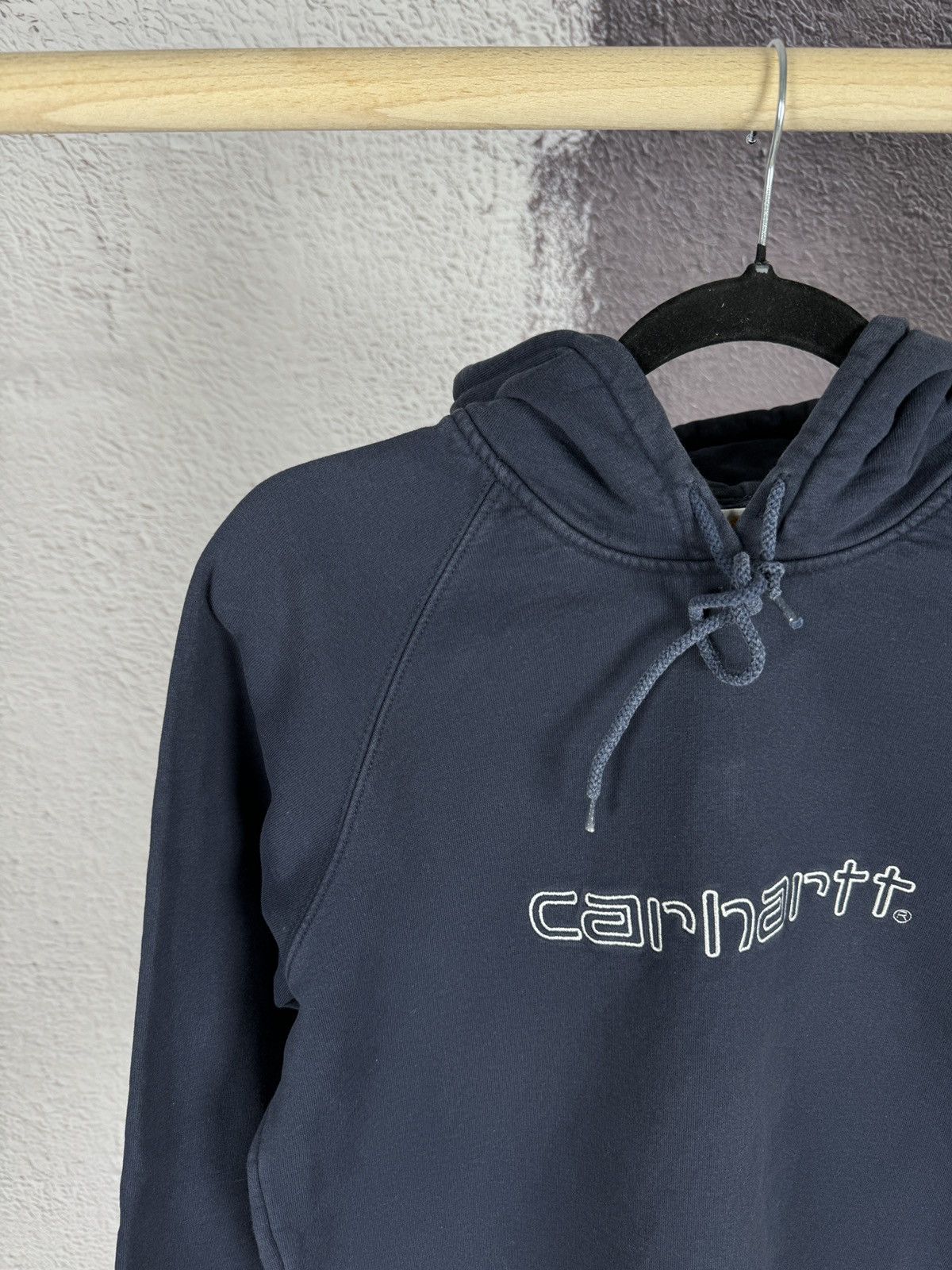 Carhartt × Vintage Carhartt vintage big embroidered logo blue hoodie Size L / US 10 / IT 46 - 4 Thumbnail