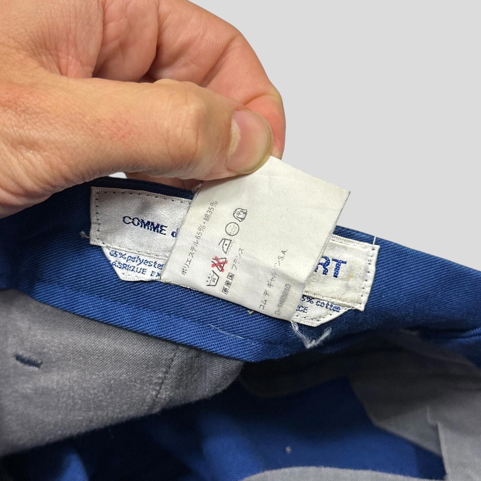 Comme des Garcons CDG SHIRT 90’s Blue Polycotton Adjustable Trousers - M Size US 33 - 8 Thumbnail