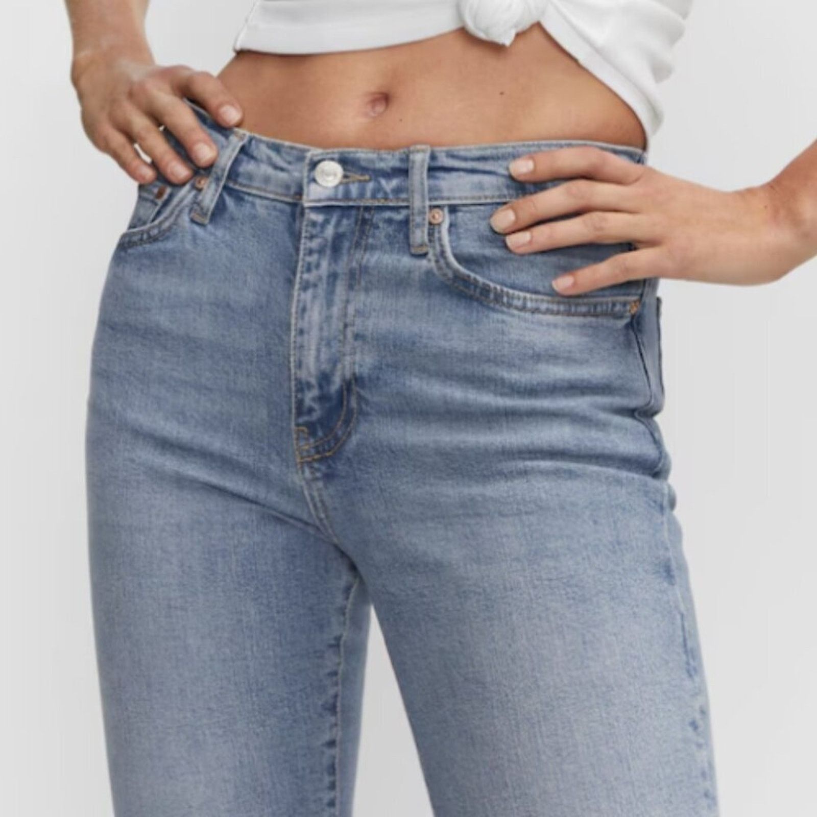 Mango Mango MNG Slim Cropped Blue Jeans NWT Plus 16 Size 38" / US 16 / IT 52 - 5 Thumbnail