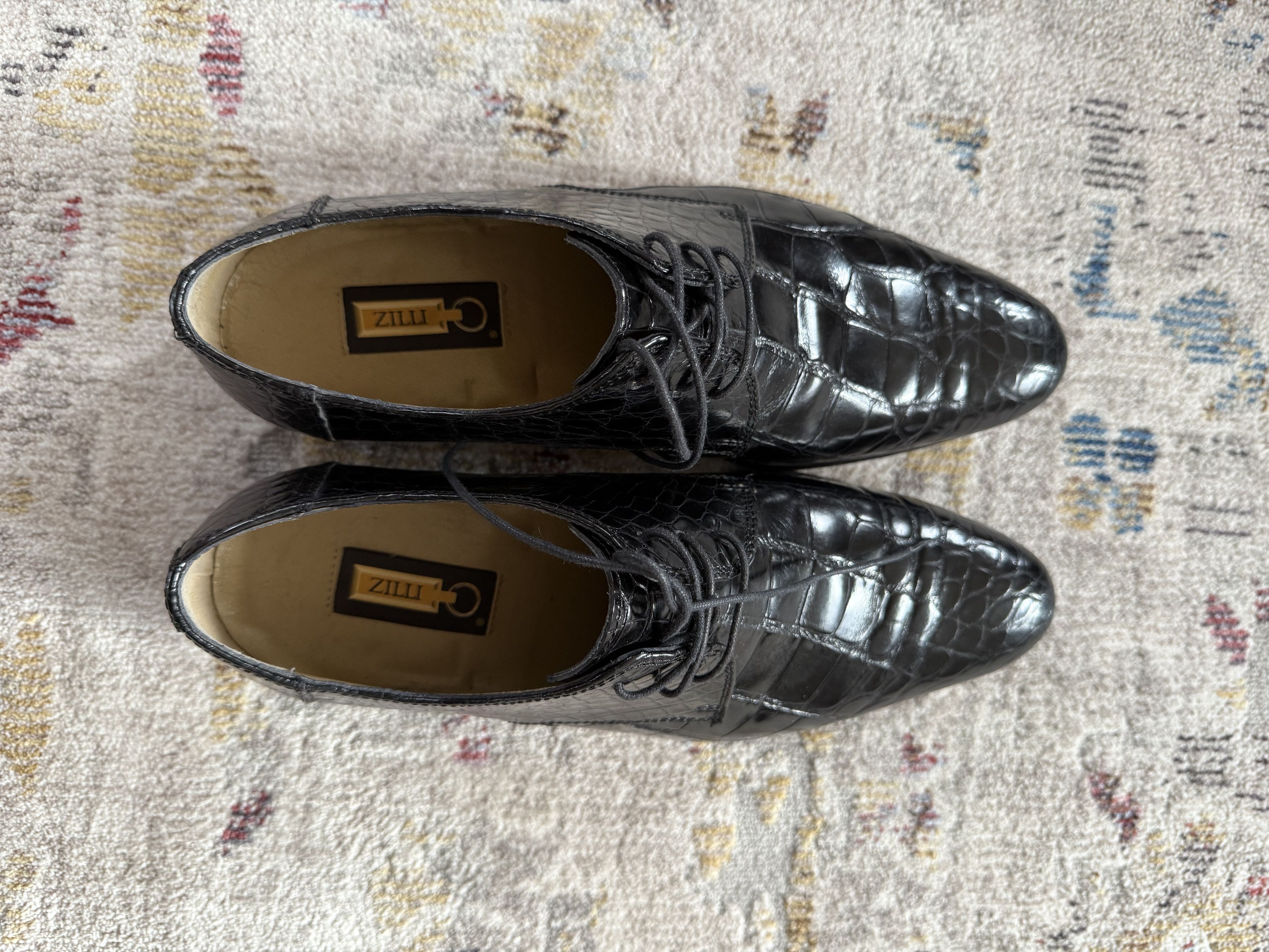 Zilli ZILLI Men's Crocodile Leather Derby Shoes Size US 7 / EU 40 - 3 Thumbnail