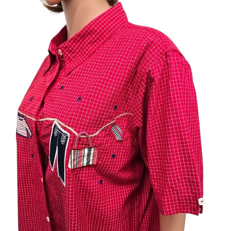 Vintage BOBBIE BROOKS Shirt Plus 18W 20W Embroidered Clothesline Size XXL / US 16-18 / IT 52-54 - 7 Thumbnail