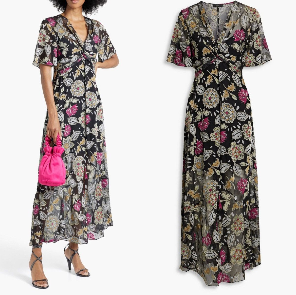 Rag & Bone Rag & Bone Tamar Twist Front Floral Chiffon Asymmetrical Size M / US 6-8 / IT 42-44 - 2 Thumbnail