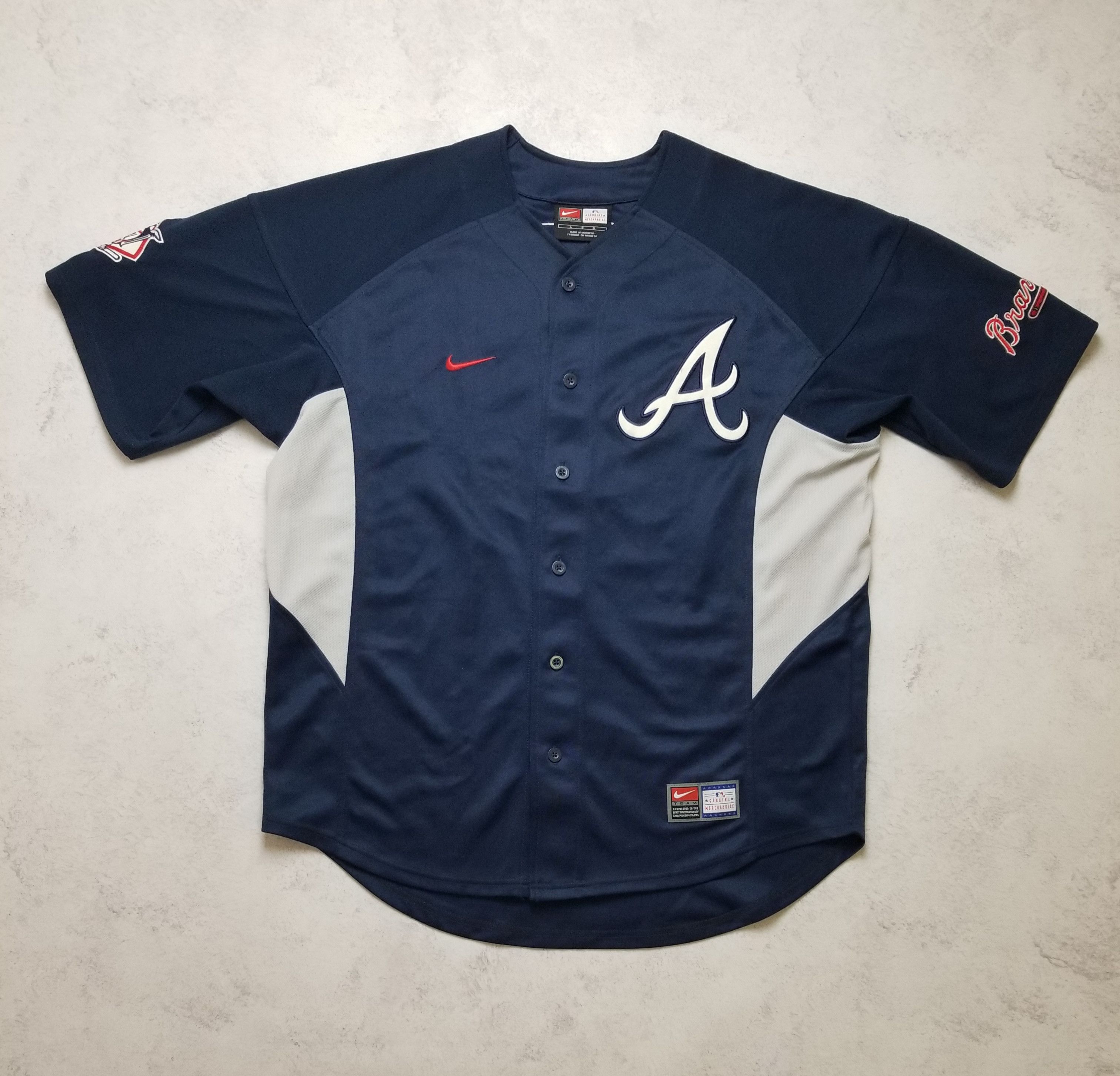 Nike Nike Vintage Classic Atlanta Braves #7 Drew Navy Blue Jersey Size US L / EU 52-54 / 3 - 2 Thumbnail