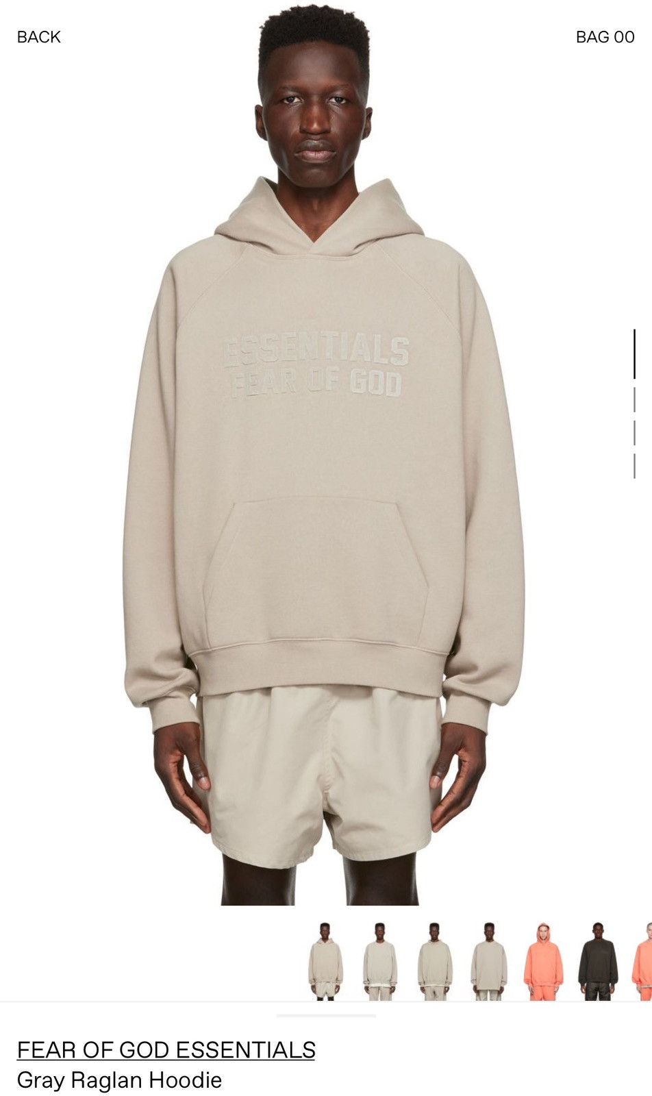 Fear of God Fear of God Essentials Gray Raglan Hoodie | Grailed