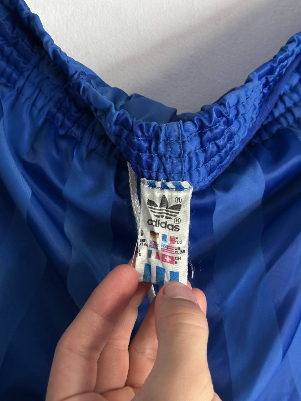 Adidas Vintage adidas 90s West Germany Shorts Blue Striped Nylon Size US 36 / EU 52 - 6 Thumbnail