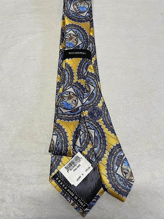 Ermenegildo Zegna Ermenegildo Zegna Metallic Circle Medallion Yellow Tie Size ONE SIZE - 2 Thumbnail