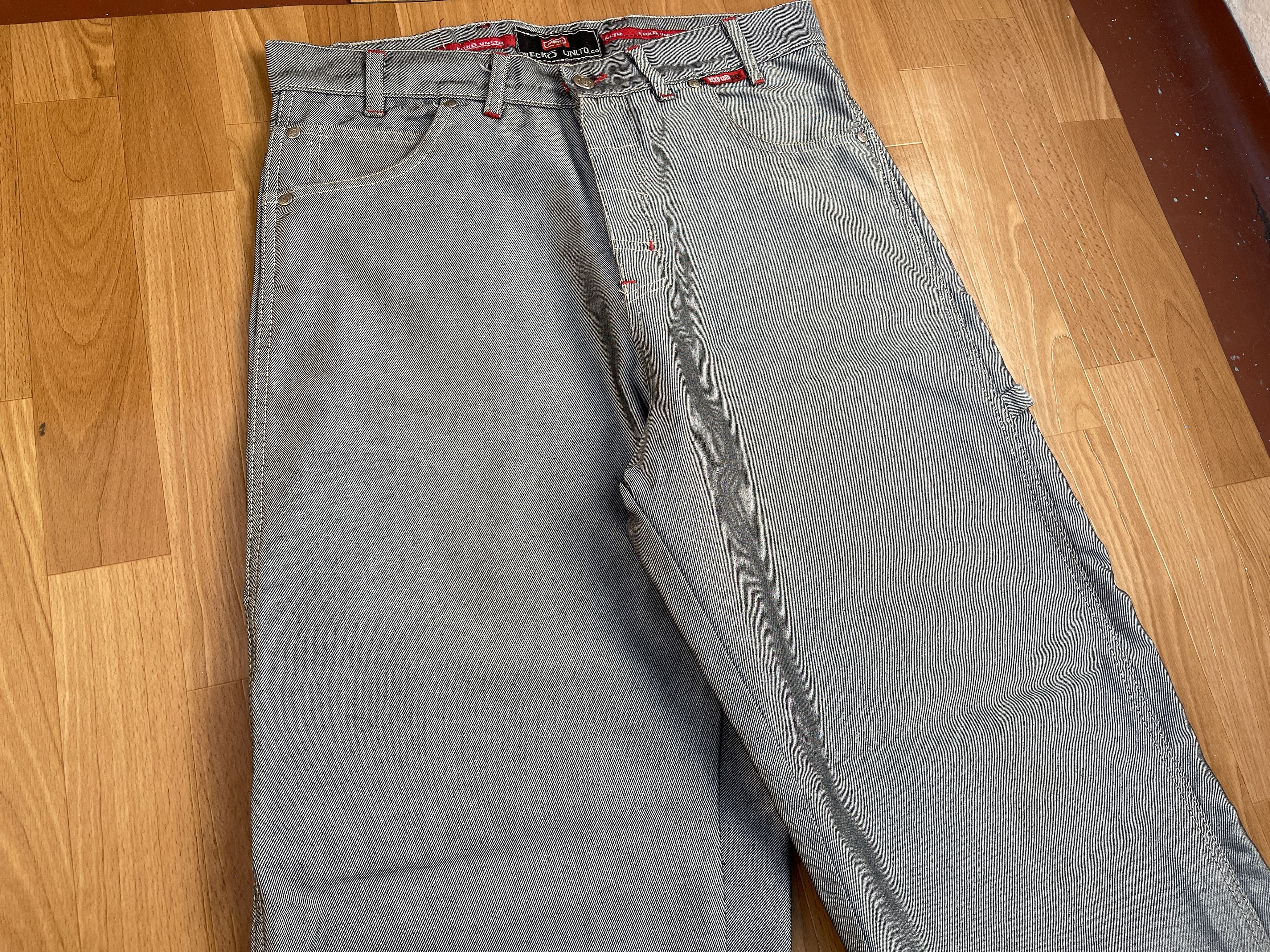 Ecko Unltd. Ecko Unltd jeans, shiny silver metallic vintage baggy Y2K 34 Size US 34 / EU 50 - 12 Thumbnail