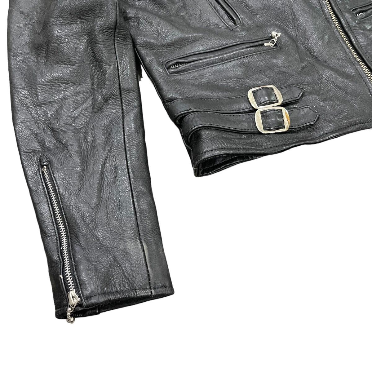 Genuine Leather × Vintage Horn Work Genuine Leather Punk Motorcycle Bikers Jacket Size M / US 6-8 / IT 42-44 - 6 Thumbnail