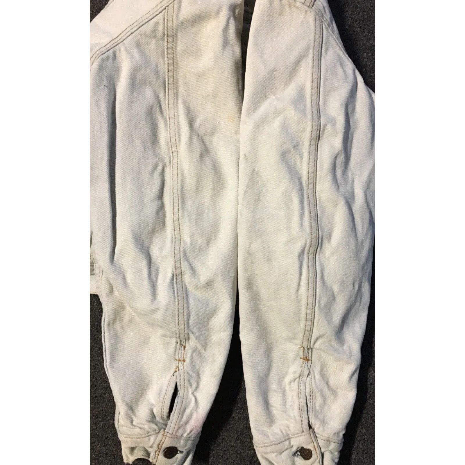 Levi's Vtg 80s Levis Faded Distress Blanket Lined Jacket 42L USA Trucker Grunge Biker Size US XS / EU 42 / 0 - 7 Thumbnail