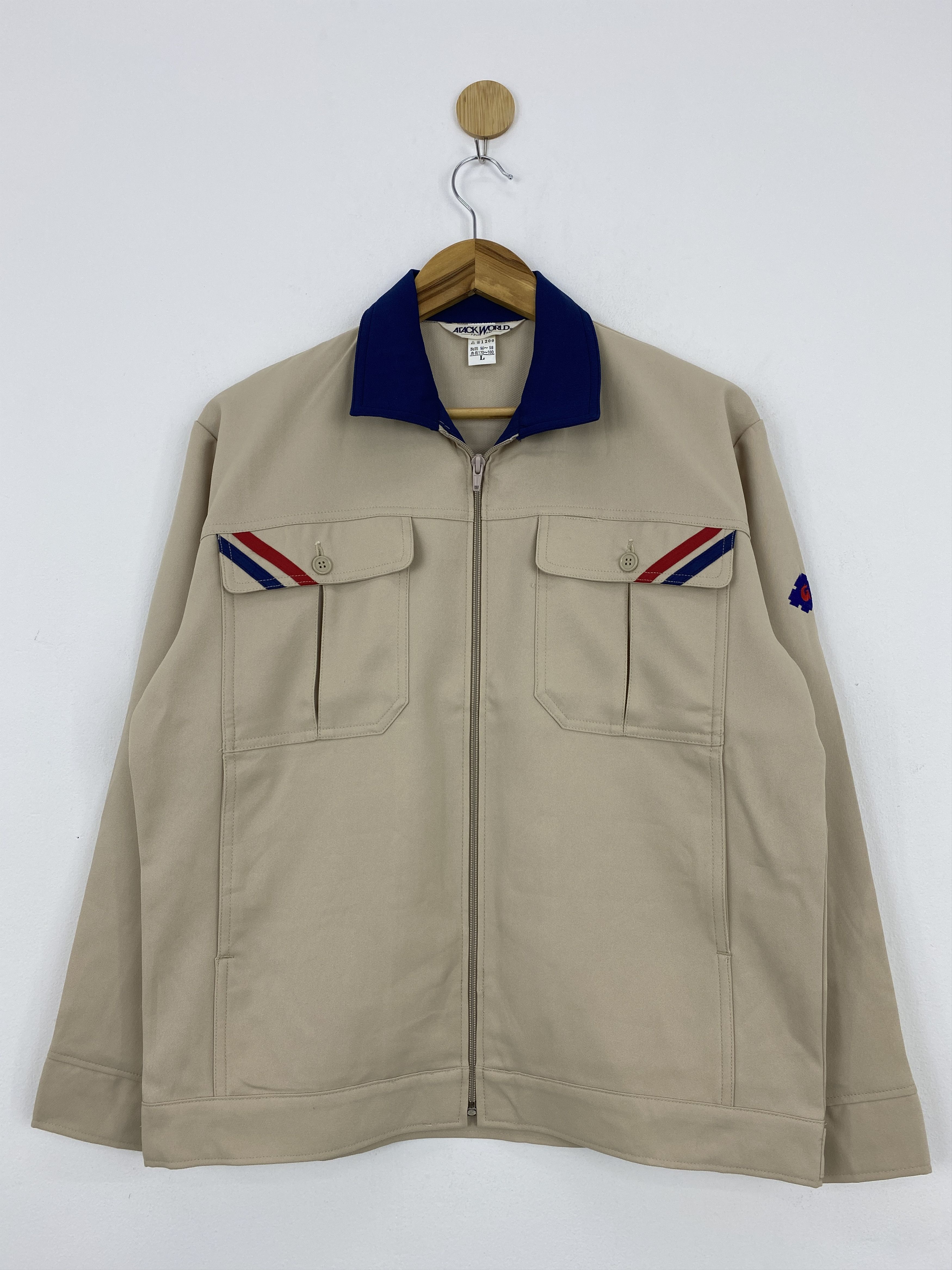 Japanese Brand Vintage 80s Japanese Brand Double Pocket Worker Jacket J1796 Size US L / EU 52-54 / 3 - 1 Thumbnail