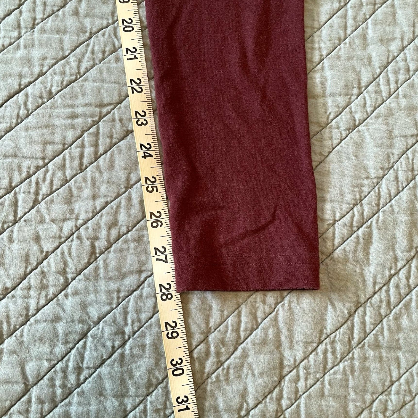 Vintage Aéropostale Burgundy High-Rise Perfect Leggings Cotton Women's Size Medium Size 32" / US 10 / IT 46 - 8 Thumbnail