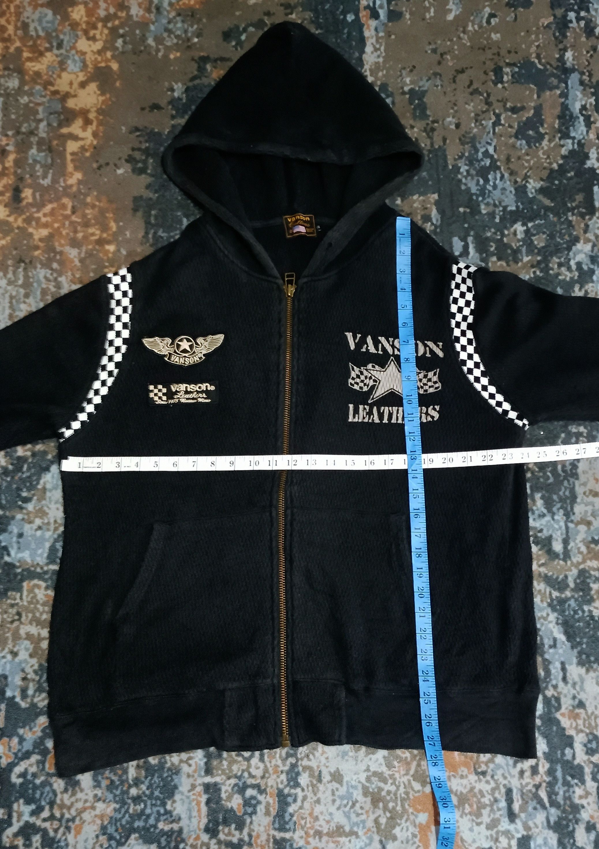 Vanson Leathers Boston Mass Motorcyle Zip Up Hoodie