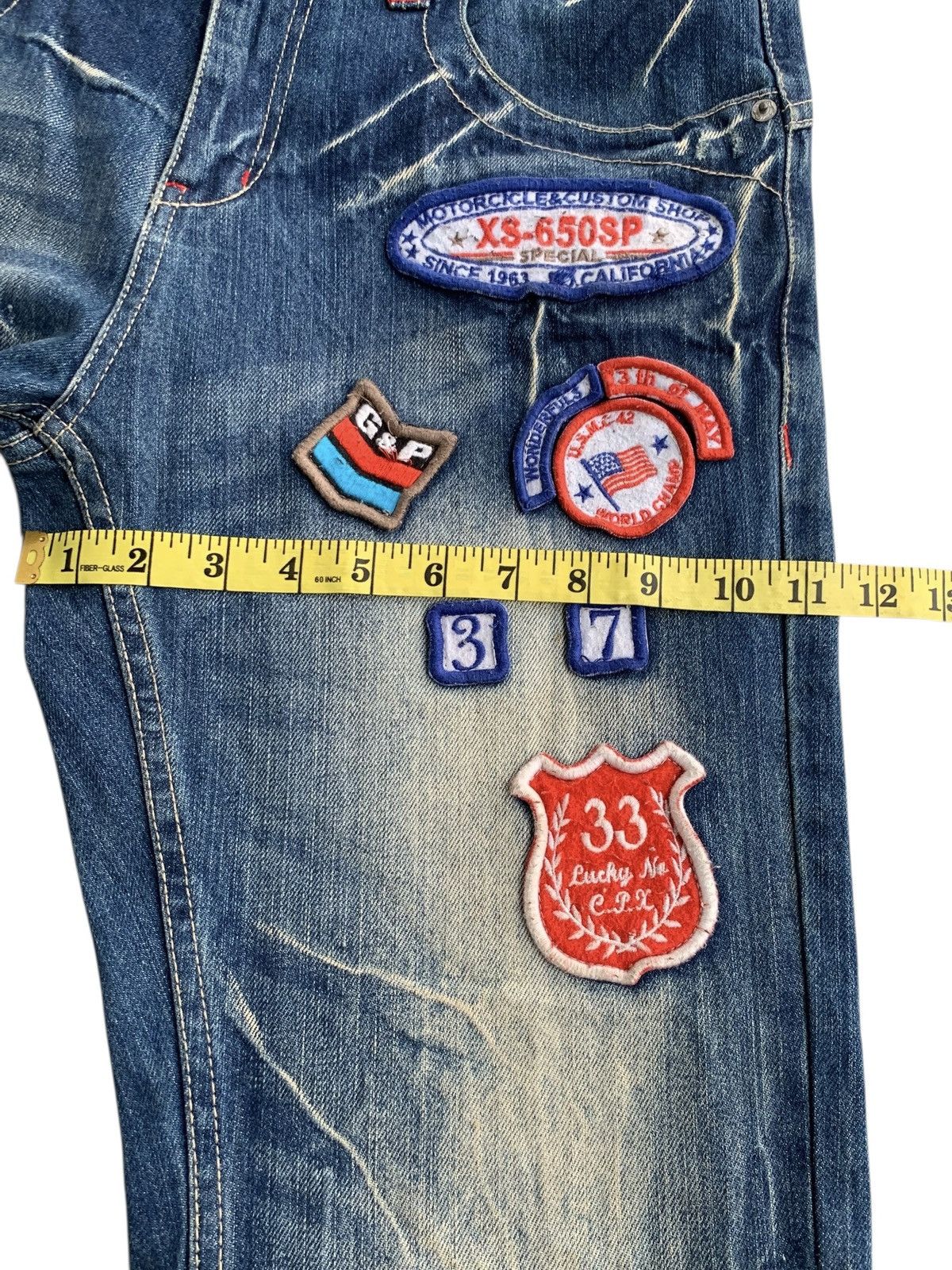 If Six Was Nine Vintage Lucky Store Patches Avant Garde Jeans 🇯🇵 Size US 34 / EU 50 - 22 Thumbnail