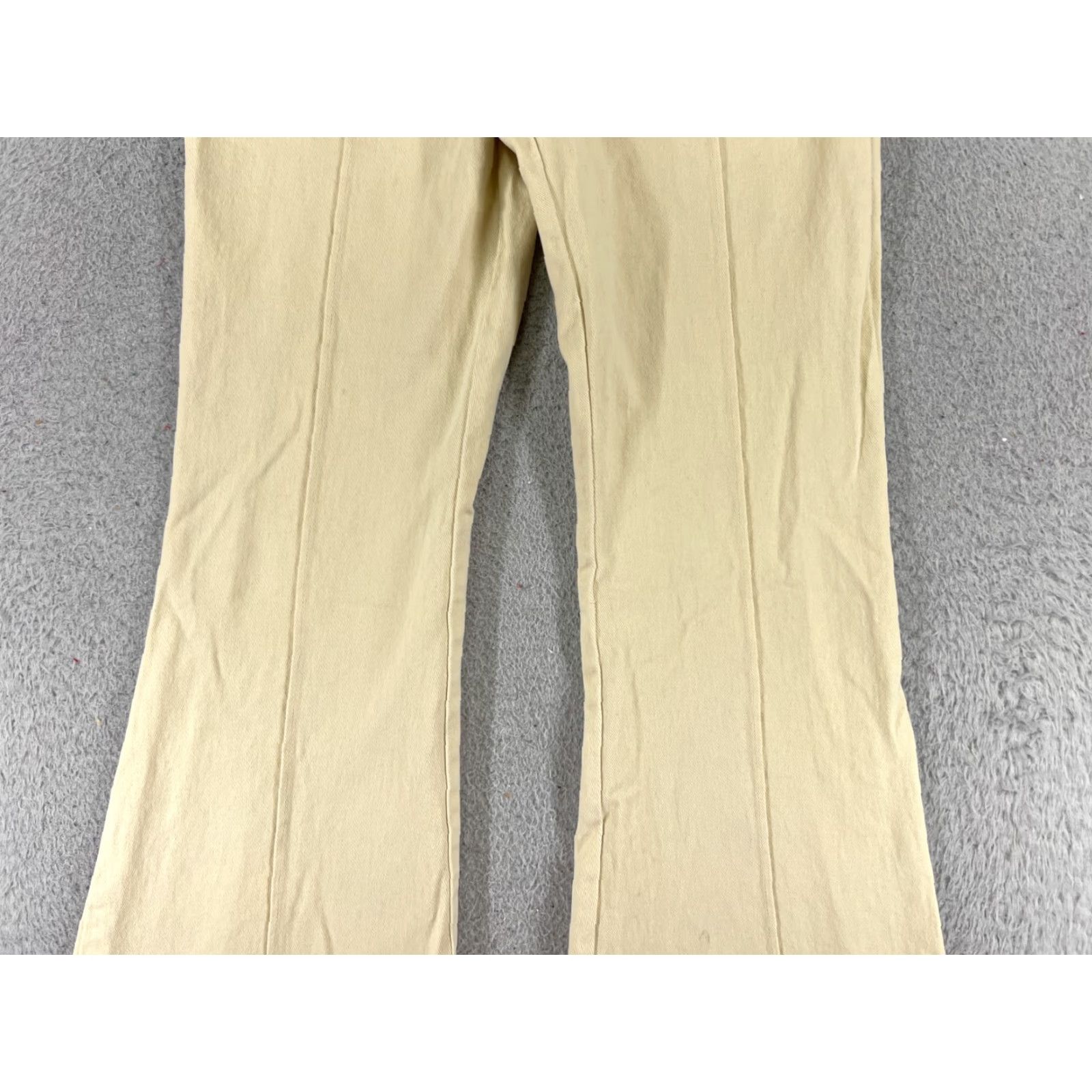 Vintage West Of Melrose Jeans Womens Flared Pants Yellow Denim 27x29 High Rise 27 Inseam 5-Pocket Cotton Blend Vintage No Rise Regular Size L Womens Jeans Size 36" / US 14 / IT 50 - 3 Thumbnail