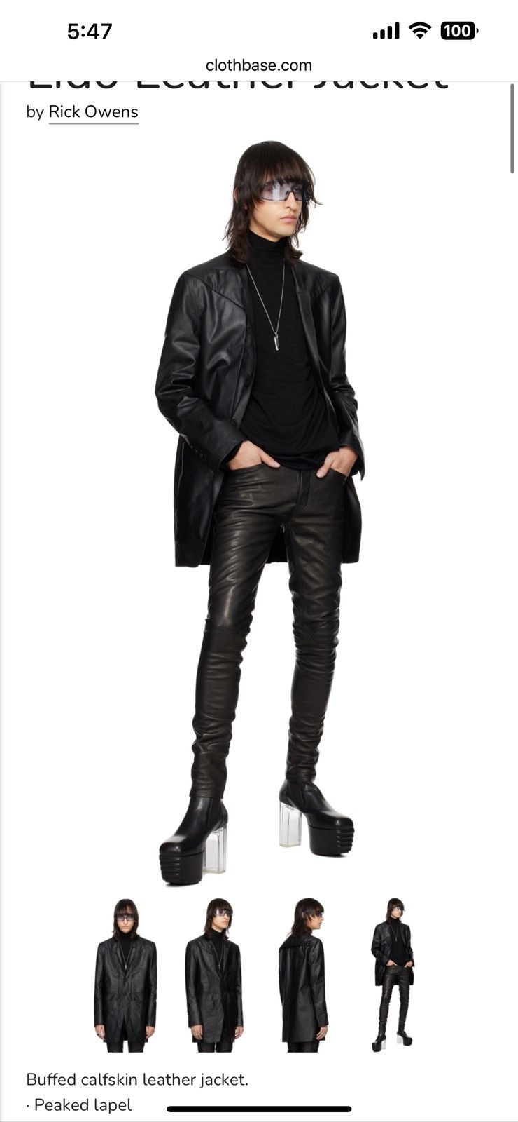 Rick Owens Rick Owens men’s leather coat. 54/44. $5100 Size US L / EU 52-54 / 3 - 1 Thumbnail