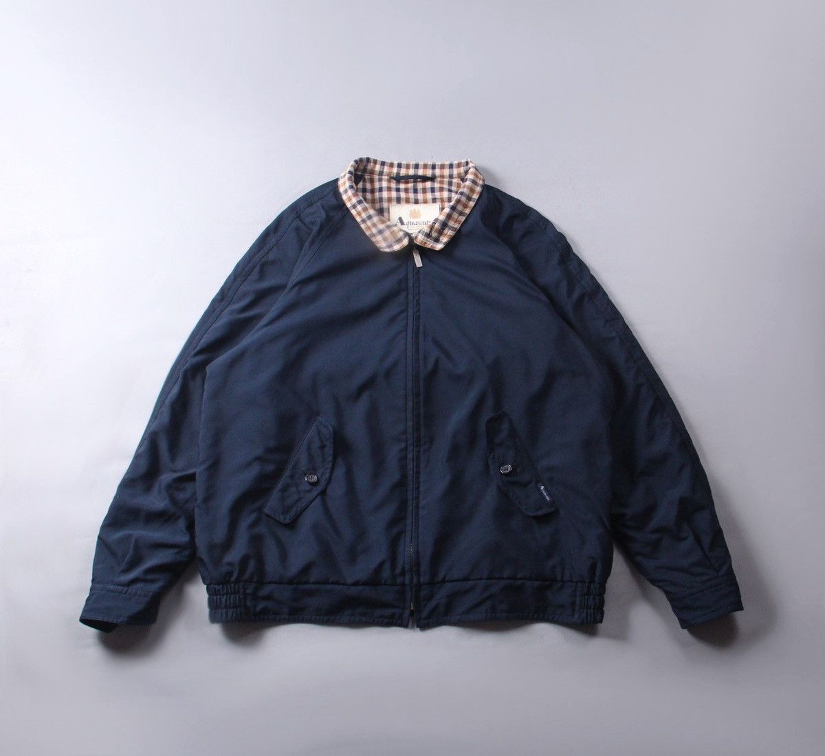 Image of Aquascutum Aquasqutum Of London Vintage 90's Bomber England Jacket XL in Blue, Men's