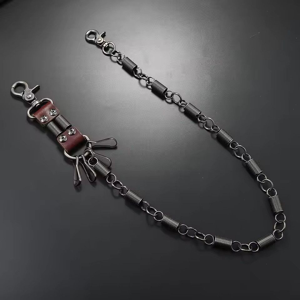 Jewelry INDUSTRIAL Spring-Link Wallet Chain - Distressed Metal Size ONE SIZE - 2 Thumbnail