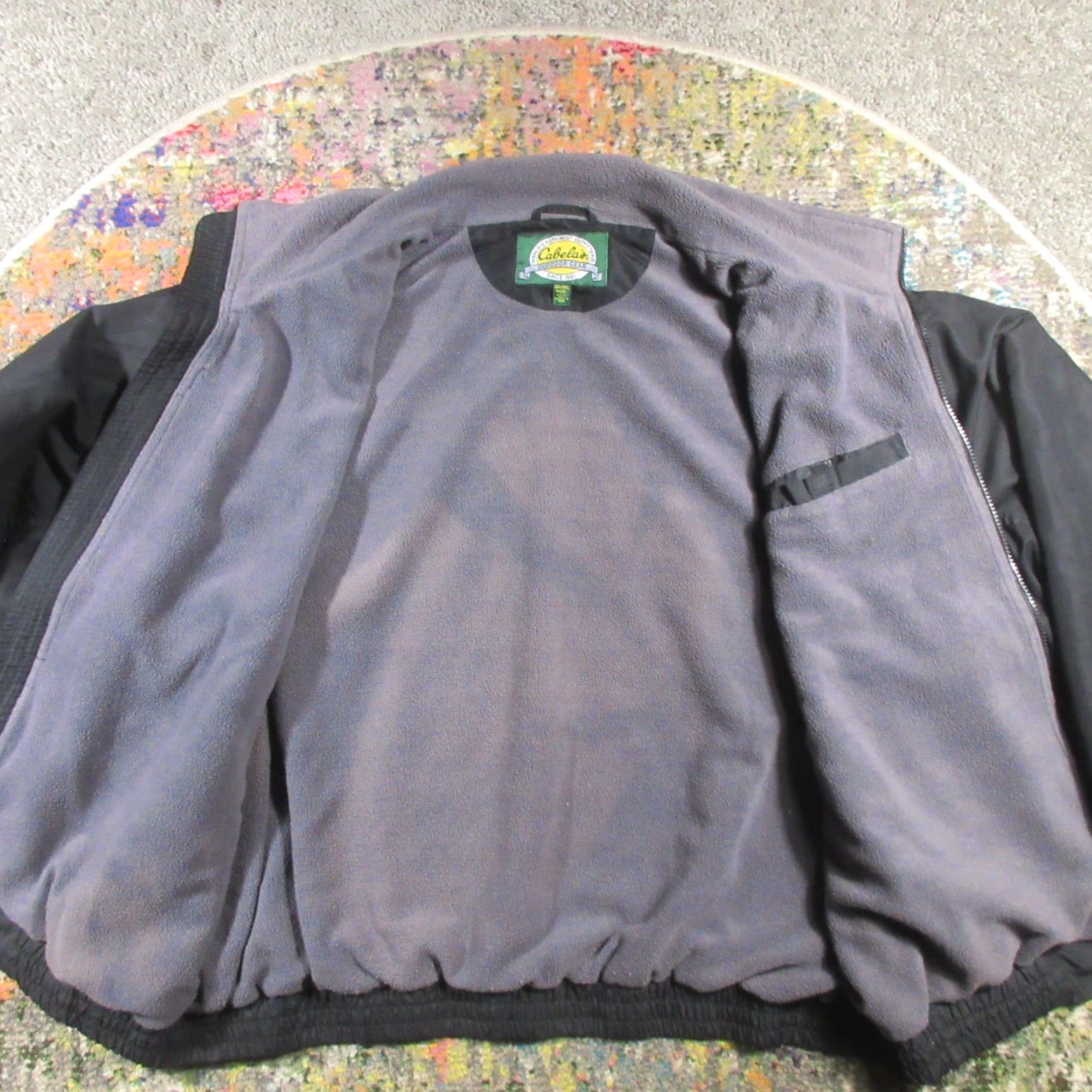 Vintage Cabela's Fleece Lined Jacket Mens XXL Black Lightweight Windbreaker | Jacket | Regular Fit | Outdoor Theme | 2XL Black Mens Windbreaker Jacket Size US XXL / EU 58 / 5 - 4 Thumbnail