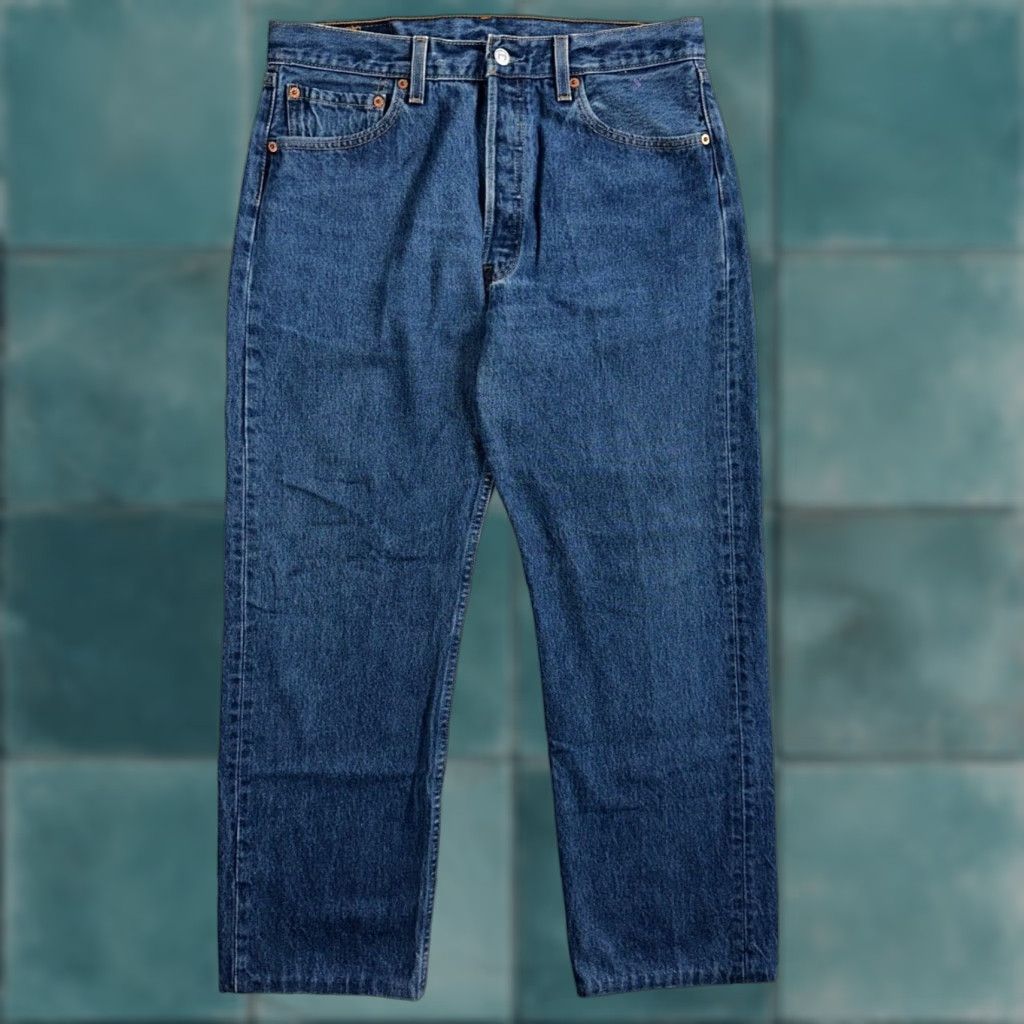Levi's VINTAGE Levi's 501 Jeans Straight Leg Dark Wash 34x30 90s USA Mens Size US 34 / EU 50 - 1 Thumbnail