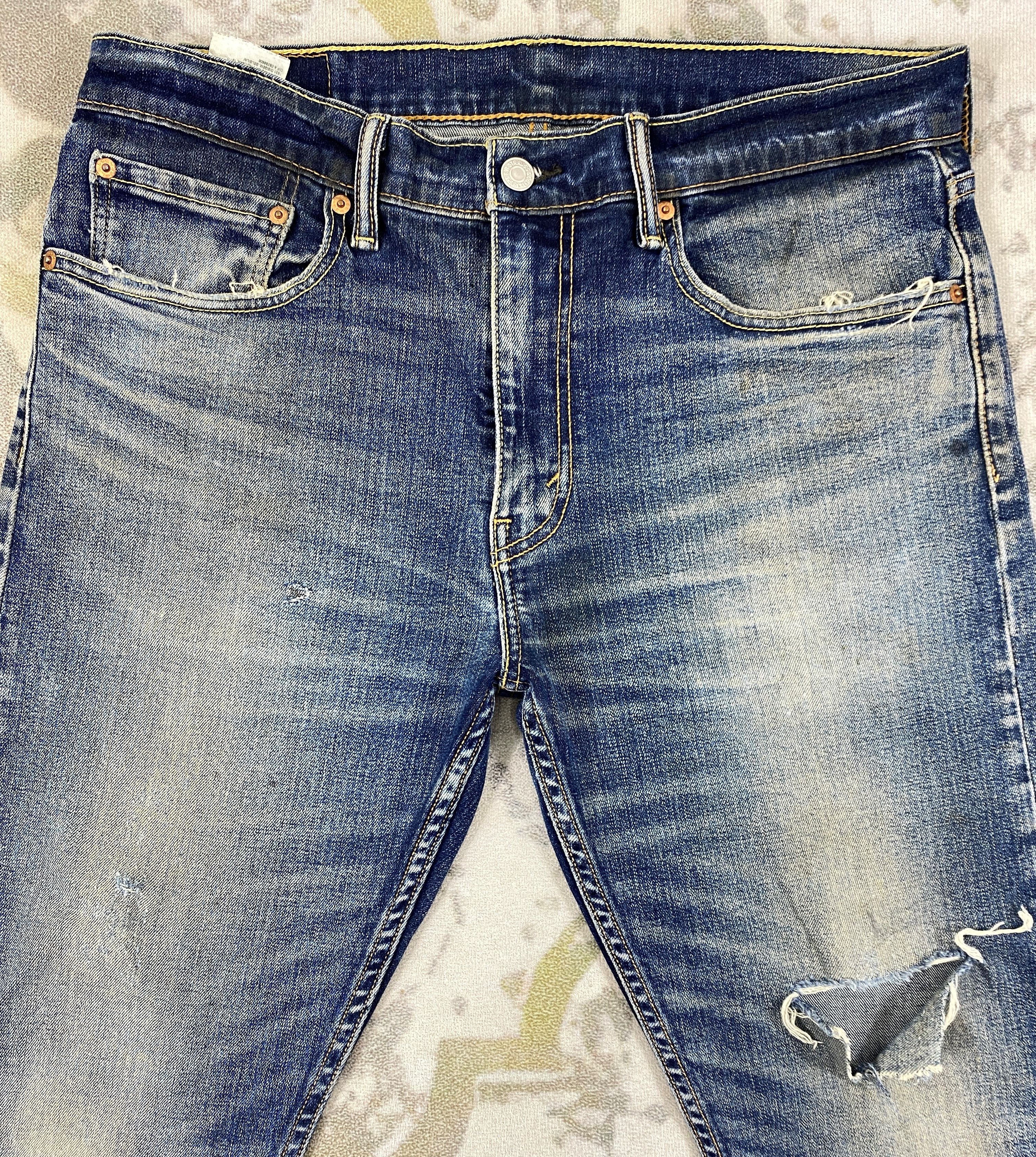 Levi's Distressed Blue Levi's 512 Jeans 35x29.5 Denim -JN2003 Size US 35 - 3 Thumbnail