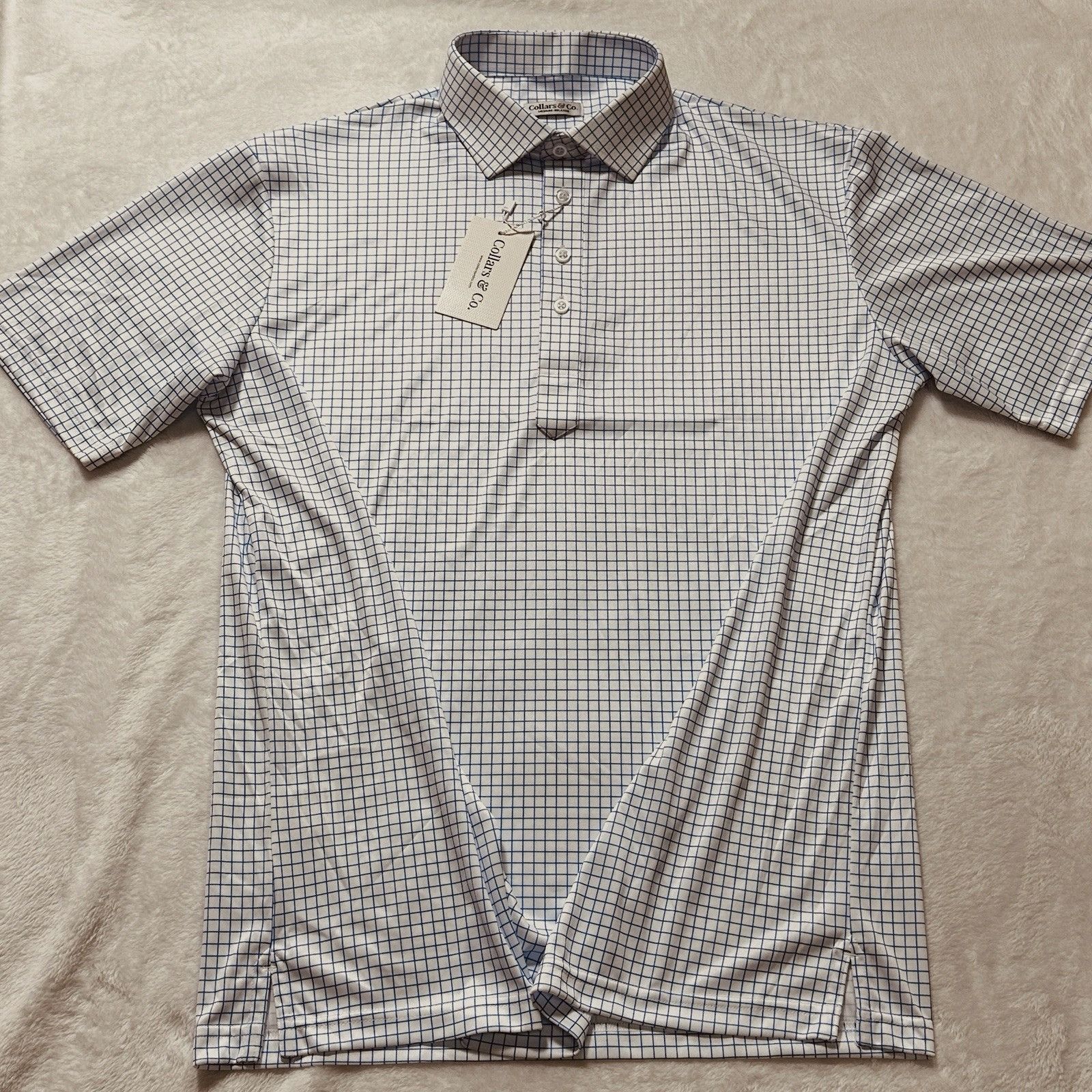 Other Collars & Co. The Original Dress Polo Sz M Relaxed Blue-Grid Size US M / EU 48-50 / 2 - 6 Thumbnail