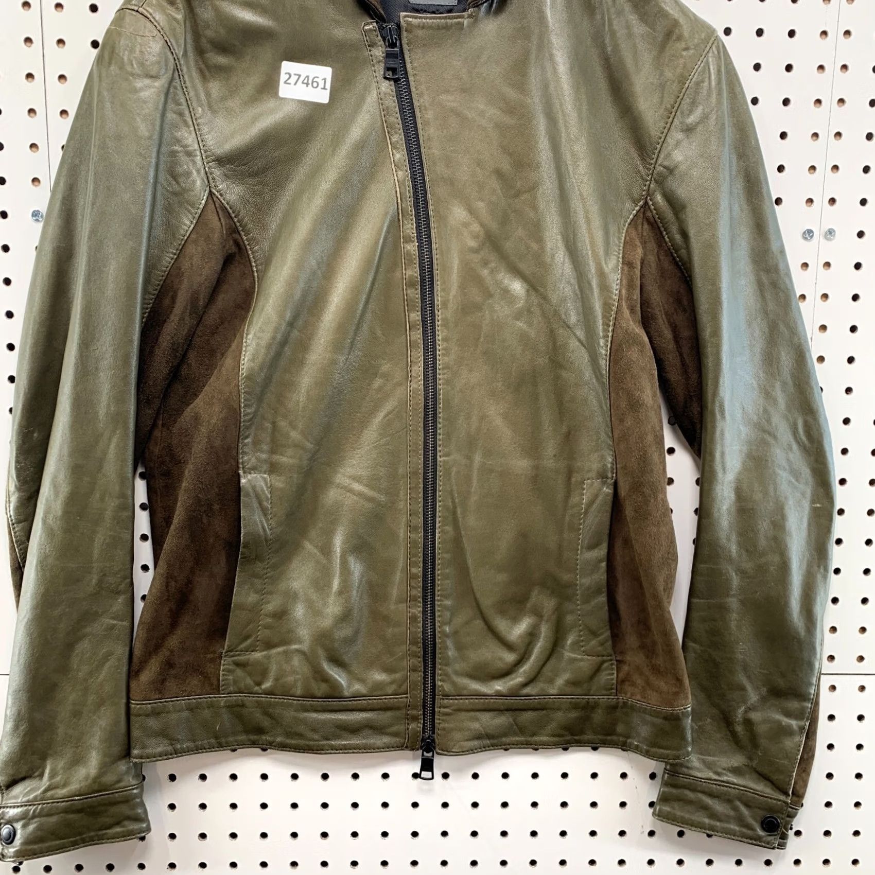 Armani Exchange Armani Exchange Woman Small Green Lamb Suede Zipper Motorcycle 20.5x25.5 Size S / US 4 / IT 40 - 6 Thumbnail