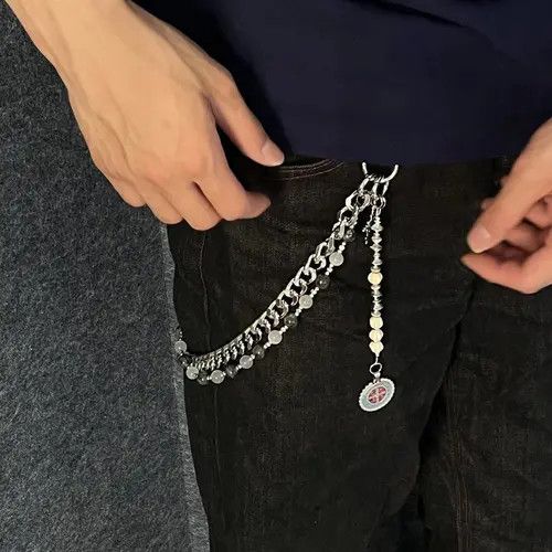 Jewelry Double Layered Gemstone Wallet Chain, Pants Chain Size ONE SIZE - 4 Thumbnail