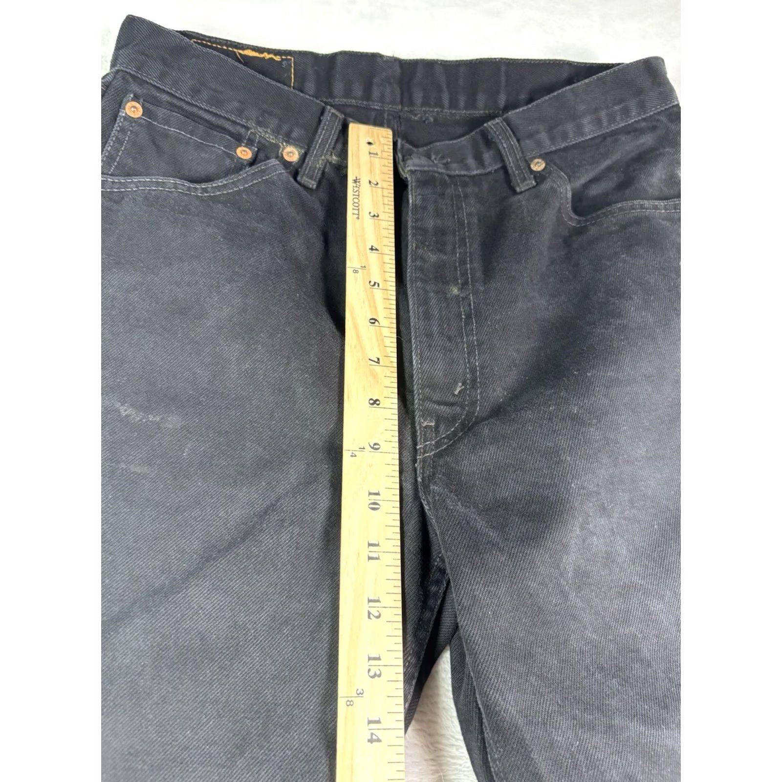 Levi's VINTAGE Levi's 521 Jeans Men Black Straight Size 32x34 Distressed 5-Pocket Denim logo 90s USA Size US 32 / EU 48 - 3 Thumbnail