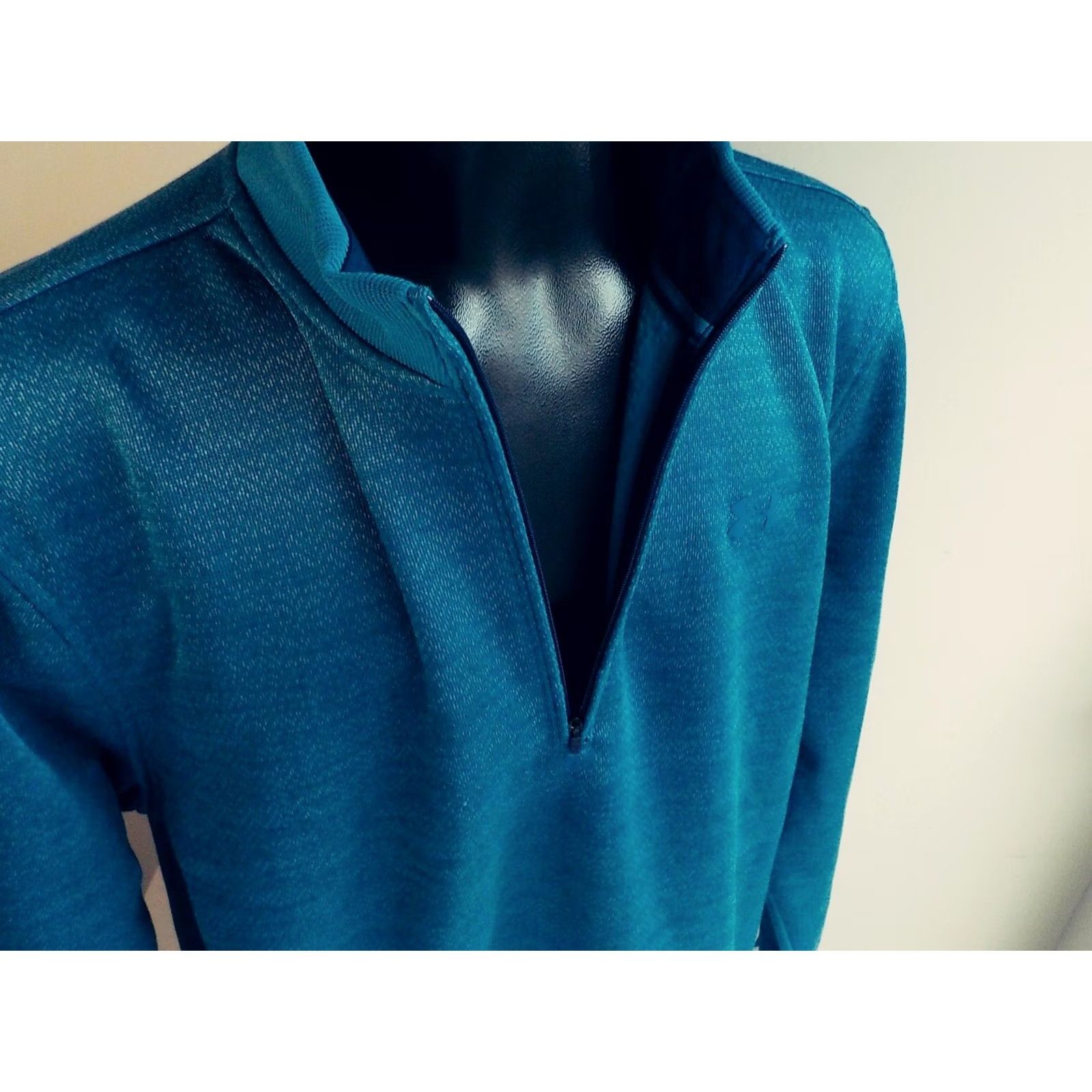 Under Armour Under Armour Coldgear Loose 1/4 Zip Pullover Sweatshirt Teal XL Mens Size US XL / EU 56 / 4 - 3 Thumbnail