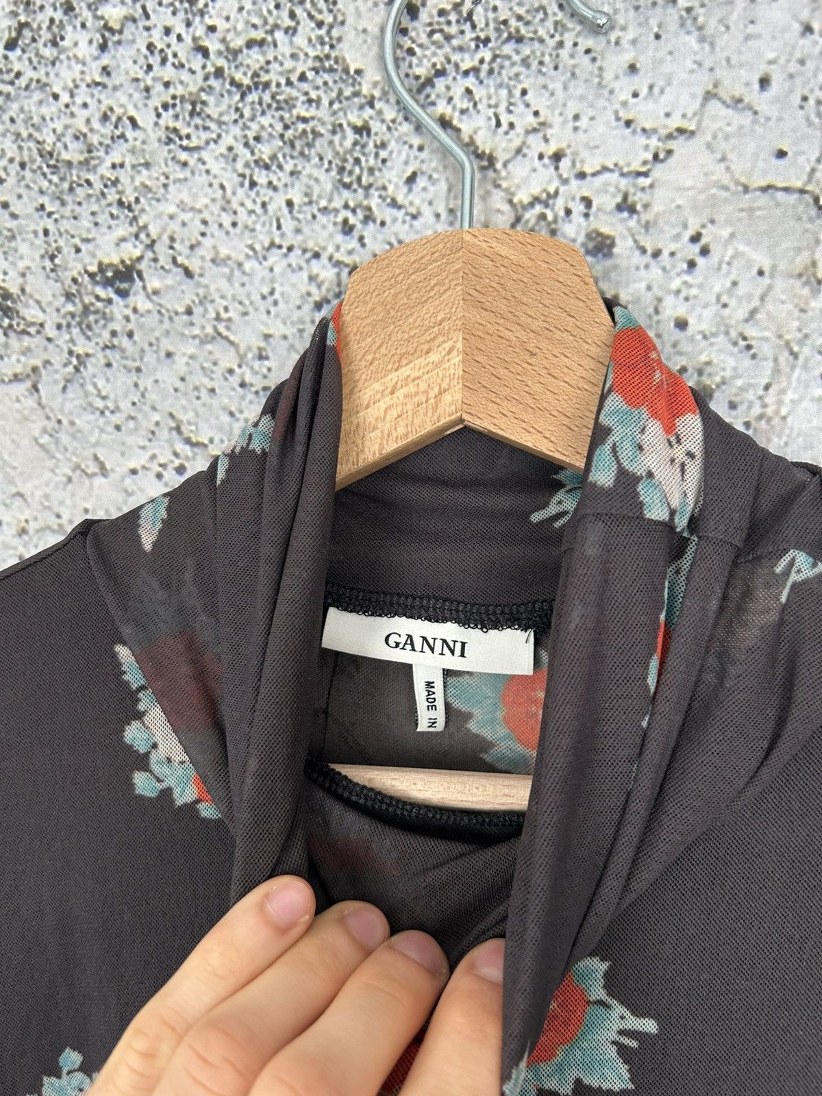 Ganni Ganni Flowers Mesch Top Avant Garde Designer Scandi Size M / US 6-8 / IT 42-44 - 5 Thumbnail