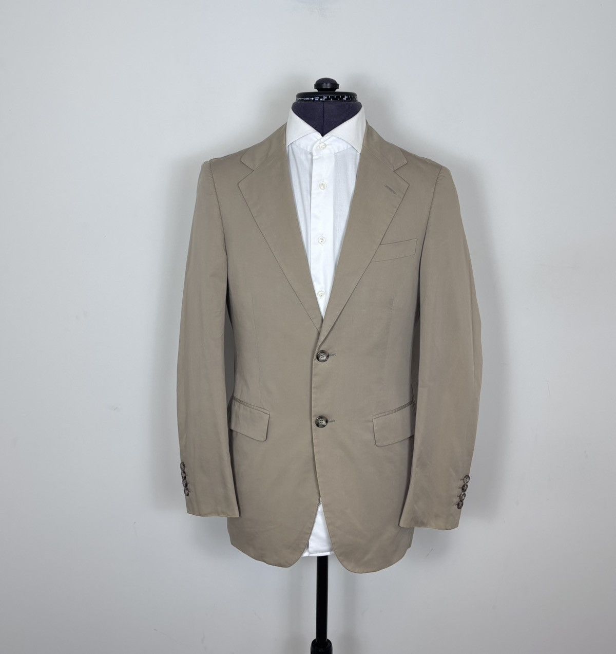 Prada Prada Men’s Beige Brown Cotton Blazer Jacket 2-Buttons Size 34R - 1 Thumbnail