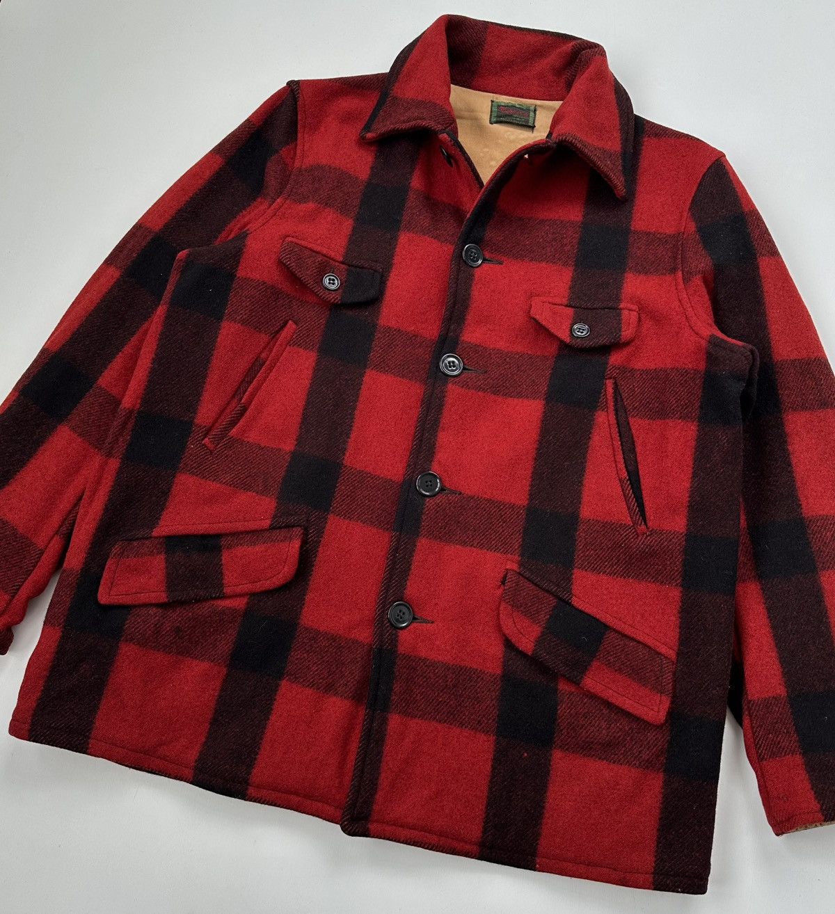 Chippewa 50s Chippewa Mackinaw Red Plaid Wool Hunting Jackets Size US L / EU 52-54 / 3 - 1 Thumbnail