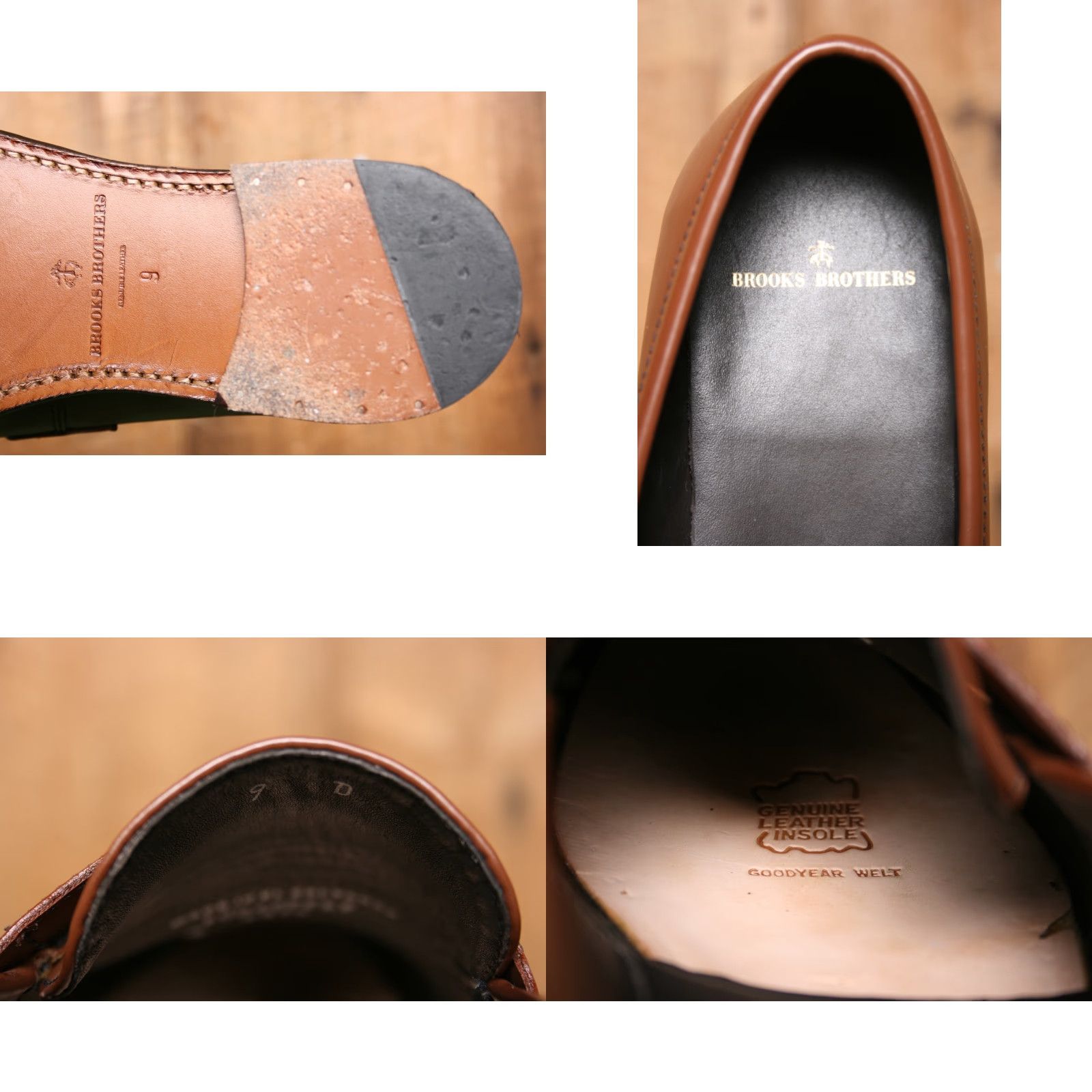 Brooks Brothers BROOKS BROTHERS Cognac Brown Leather Apron Toe Penny Loafers Sz. 9D Mens Leather Upper Slip On Dress Loafer D US 9 Brown Size US 9 / EU 42 - 8 Thumbnail