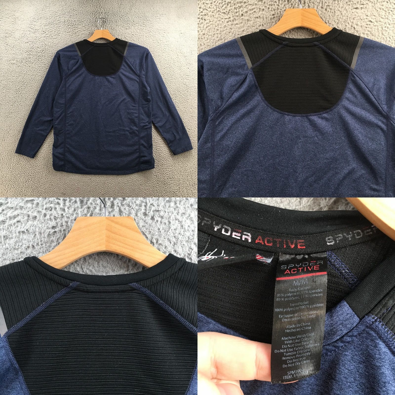 Spyder Spyder Active Sweatshirt Mens Medium Blue Black Crew Neck Long Sleeve Pullover Size US M / EU 48-50 / 2 - 8 Thumbnail