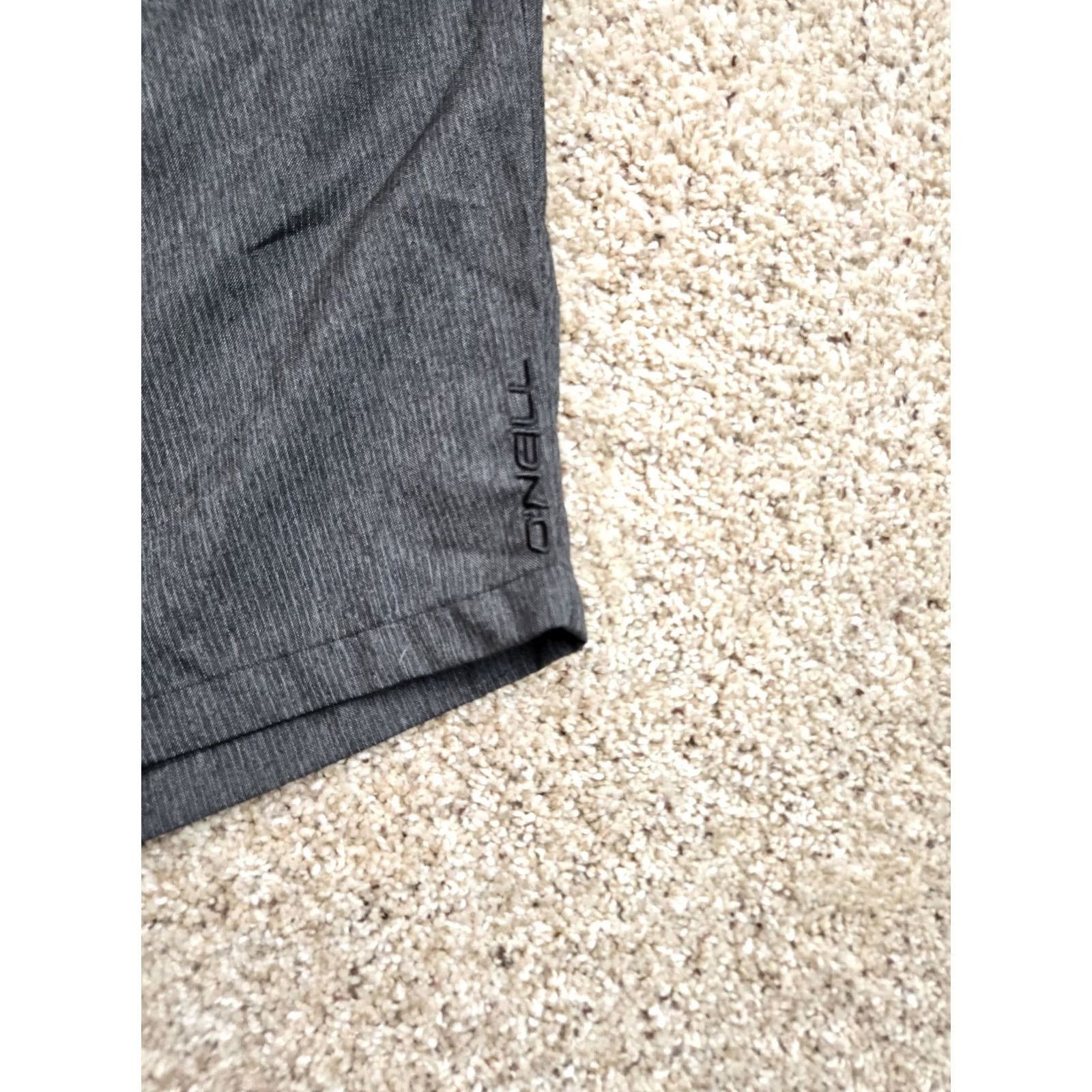 O'Neill O'Neill Chino Shorts Mens 34 Gray 10" Inseam Pockets Vintage: No Casual Plaid Pattern 5-Pocket Design Front Zip Charcoal Gray Size US 34 / EU 50 - 3 Thumbnail