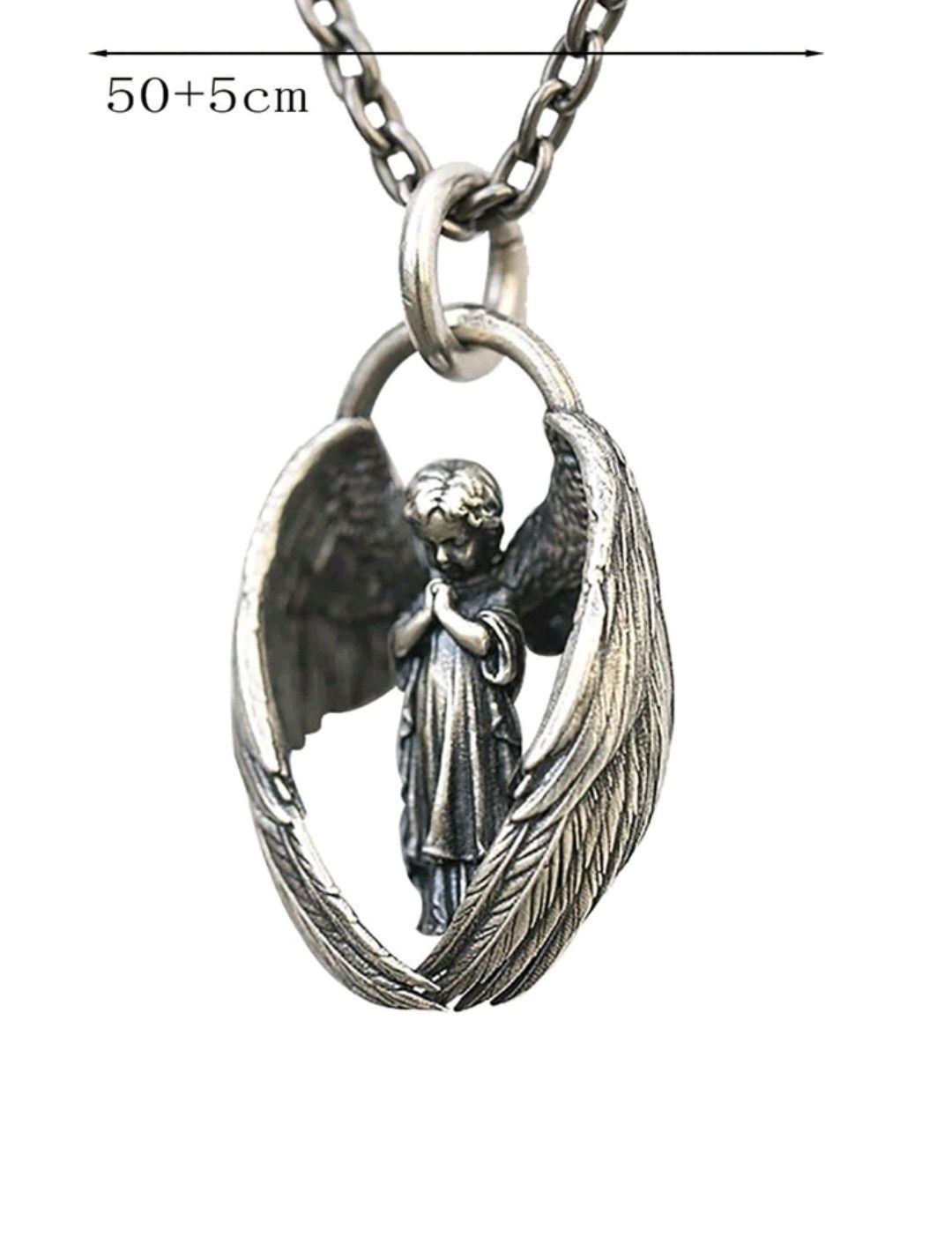 Jewelry Angel Decor Oval Pendant Necklace Size ONE SIZE - 3 Thumbnail