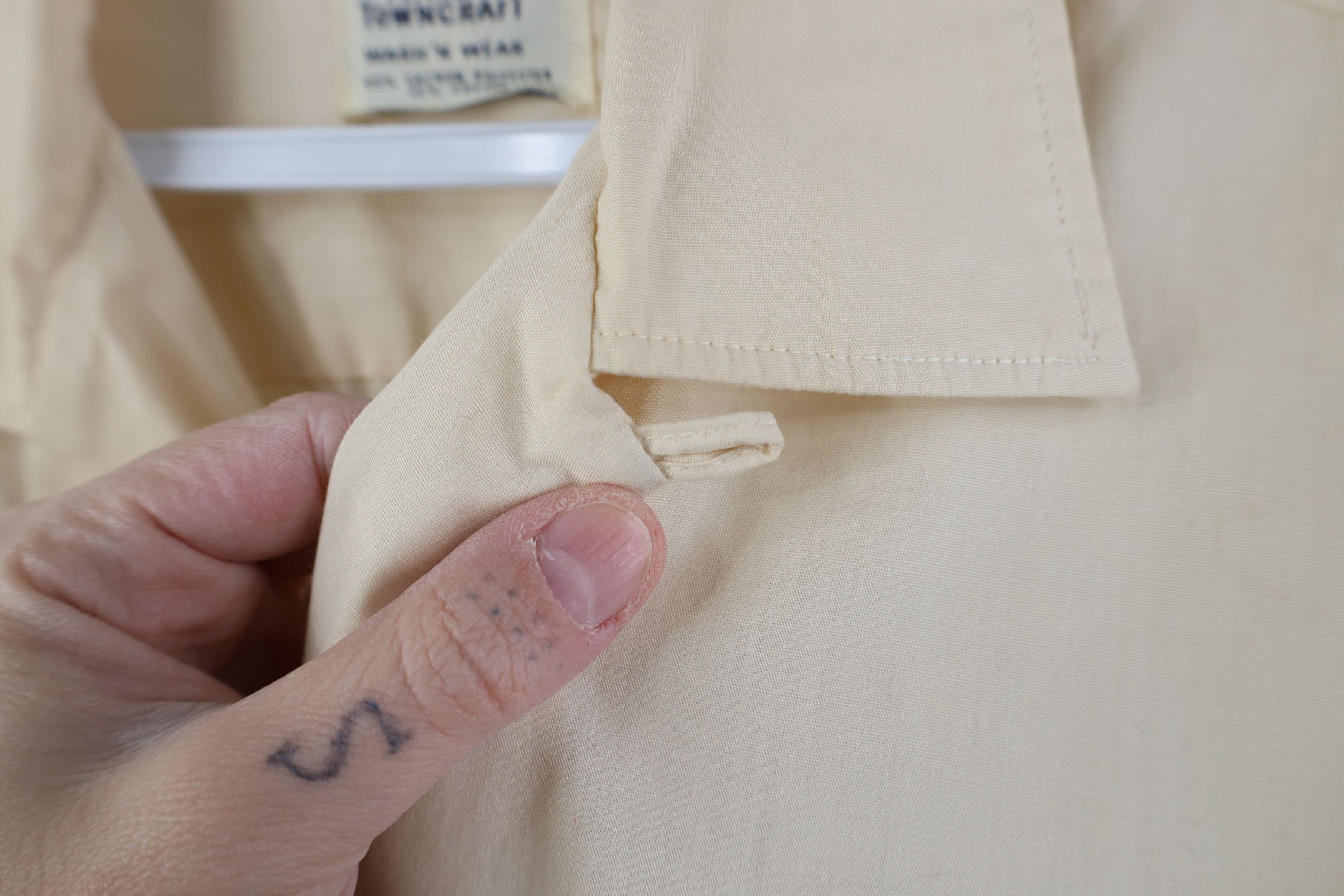 Vintage Vintage 50s Penneys Looped Collar Button Shirt Beige Size US M / EU 48-50 / 2 - 9 Thumbnail