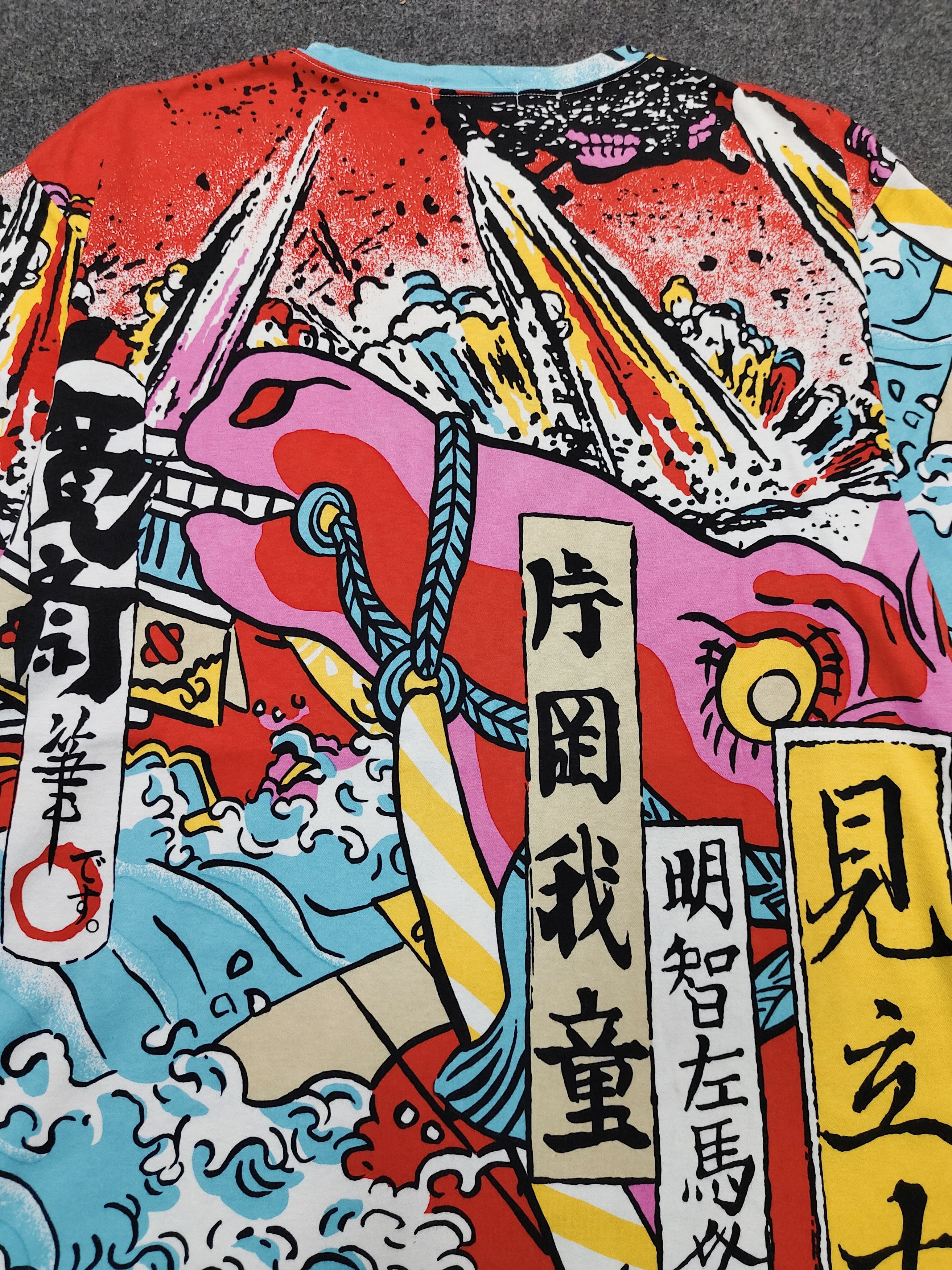 Kansai Yamamoto 80s Kansai O2🔥Archive Samurai Ukiyo-e Comic Graphic Tee Size US M / EU 48-50 / 2 - 4 Thumbnail