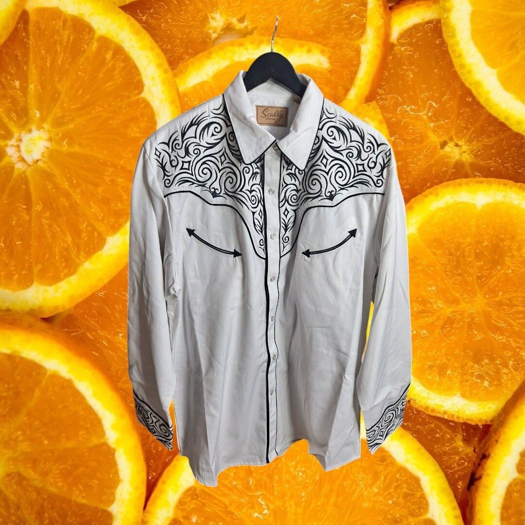 Other Scully Western Shirt Embroidered Scrollwork Cowboy Rodeo Lon Size US L / EU 52-54 / 3 - 2 Thumbnail