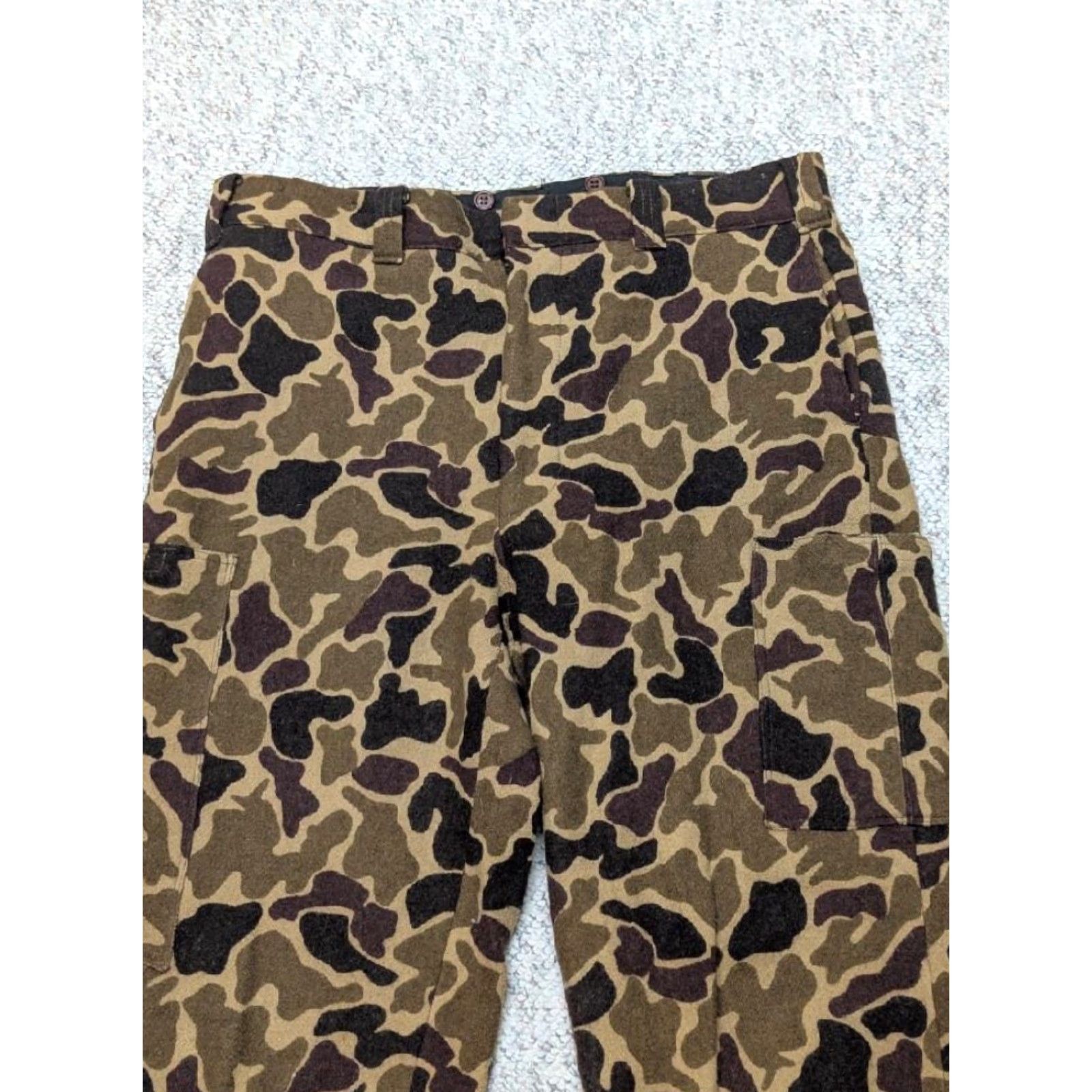 Vintage VINTAGE Woolrich Pants Hunting Men's Wool Cargo Camouflage USA Made 36x30 Brown 36x30 Wool Rugged Woolrich Hunting Pants Mens Camouflage USA Made 90s Size US 36 / EU 52 - 2 Thumbnail