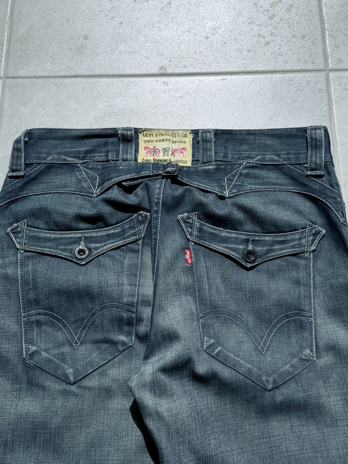 Levi's Vintage Levis Engineered Buckel Back Washed Denim Jeans Size US 34 / EU 50 - 2 Thumbnail