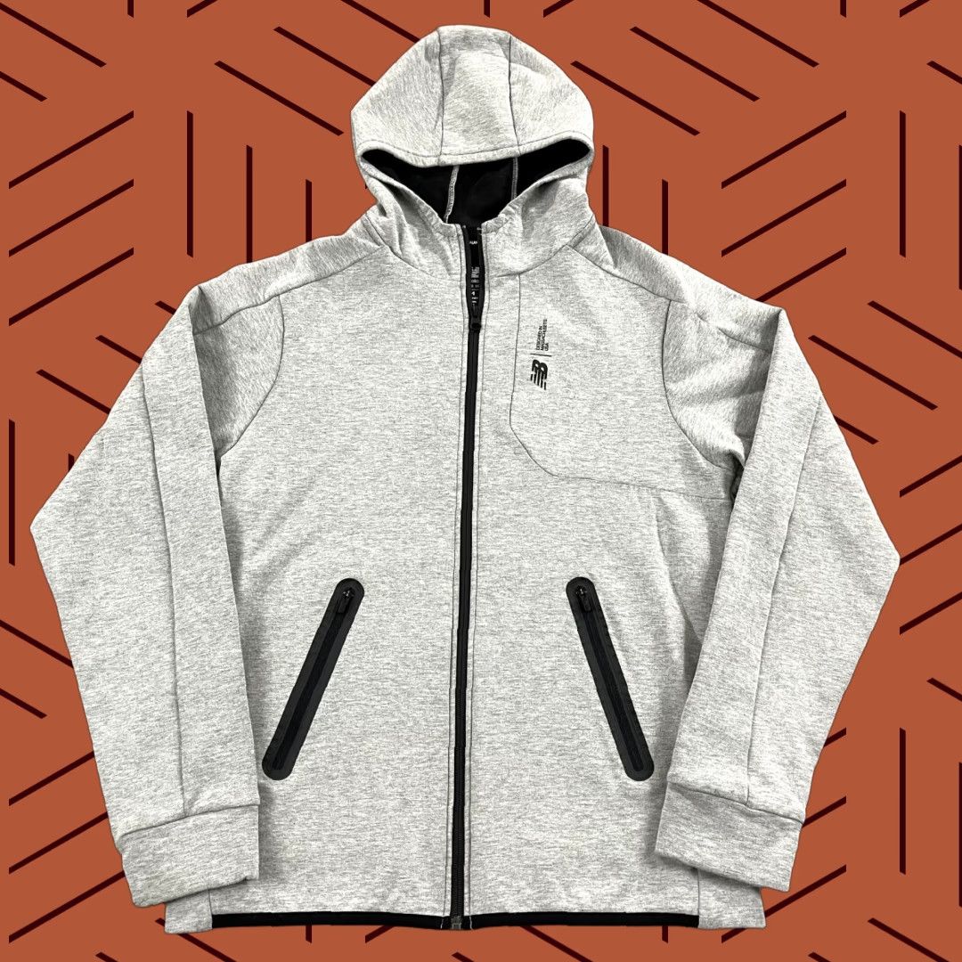 New Balance NEW BALANCE Jacket Mens Medium Gray Fortitech Fleece Full Zip Hooded Training Size US M / EU 48-50 / 2 - 1 Thumbnail