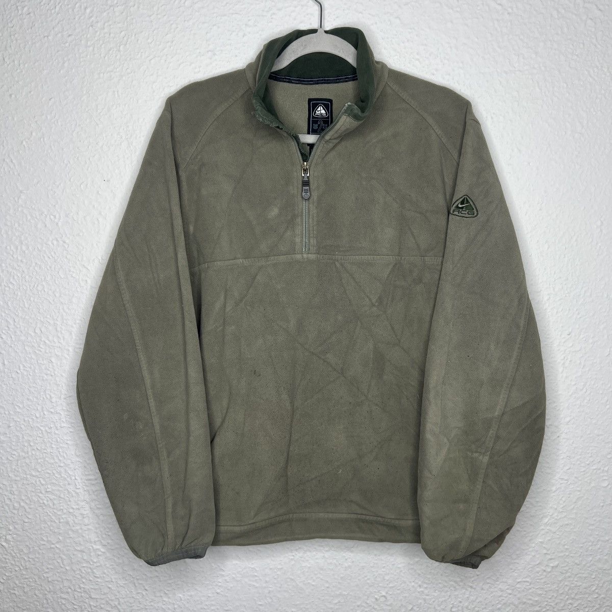 Nike Nike ACG Vintage Sweatshirt Zip Fleece Green Khaki Logo Size US M / EU 48-50 / 2 - 1 Thumbnail
