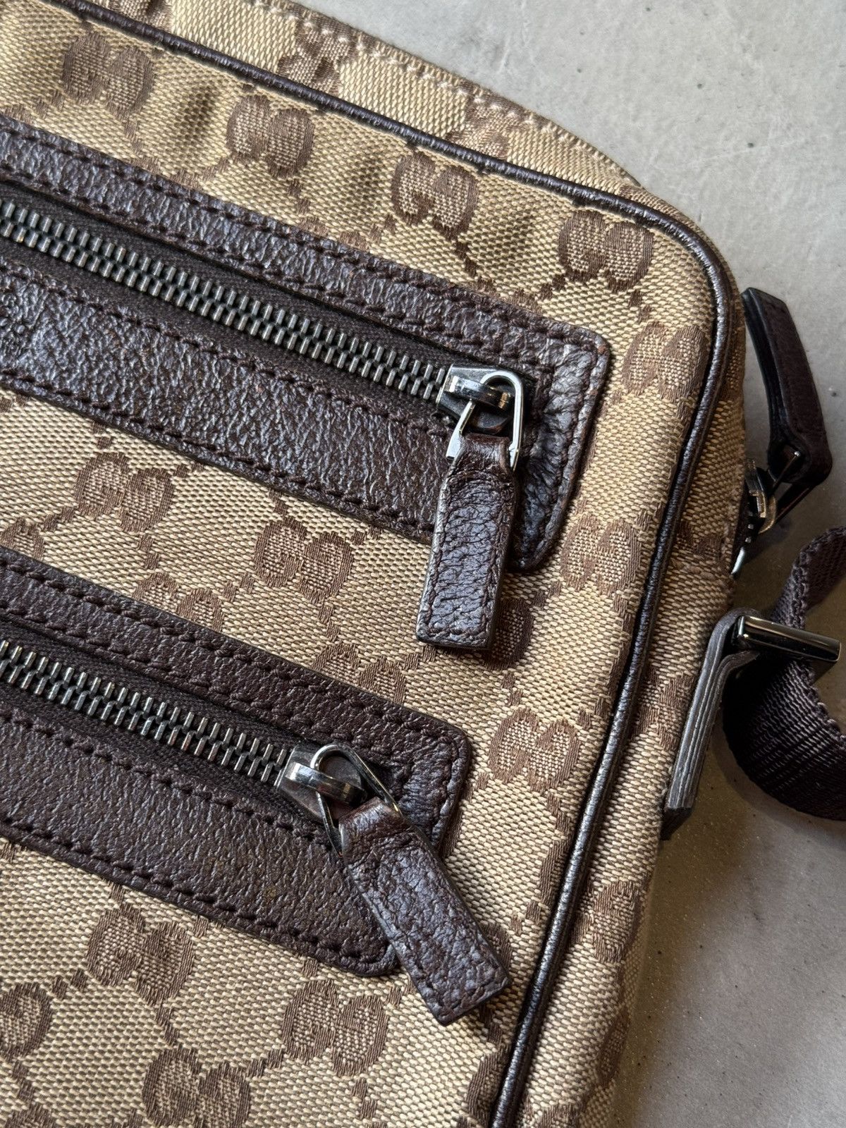 Gucci Gucci Brown GG Canvas Crossbody Bag Beige Dark brown Size ONE SIZE - 4 Thumbnail