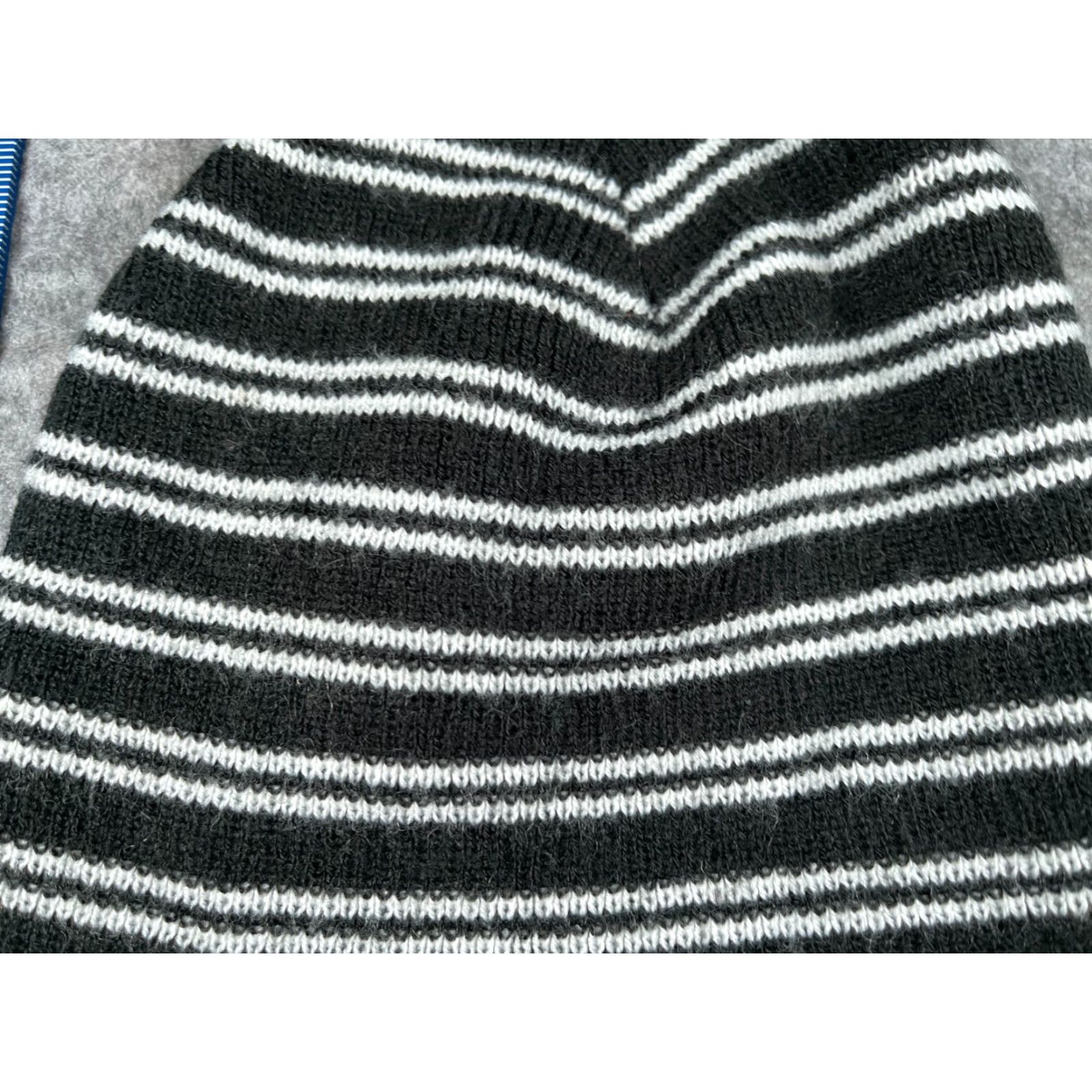 Vintage **Accessory Network Group Beanie OS Black White Stripe Adult Acrylic Knit** User: **Black White Stripe Adult Beanie OS Acrylic Knit** Size ONE SIZE - 2 Thumbnail