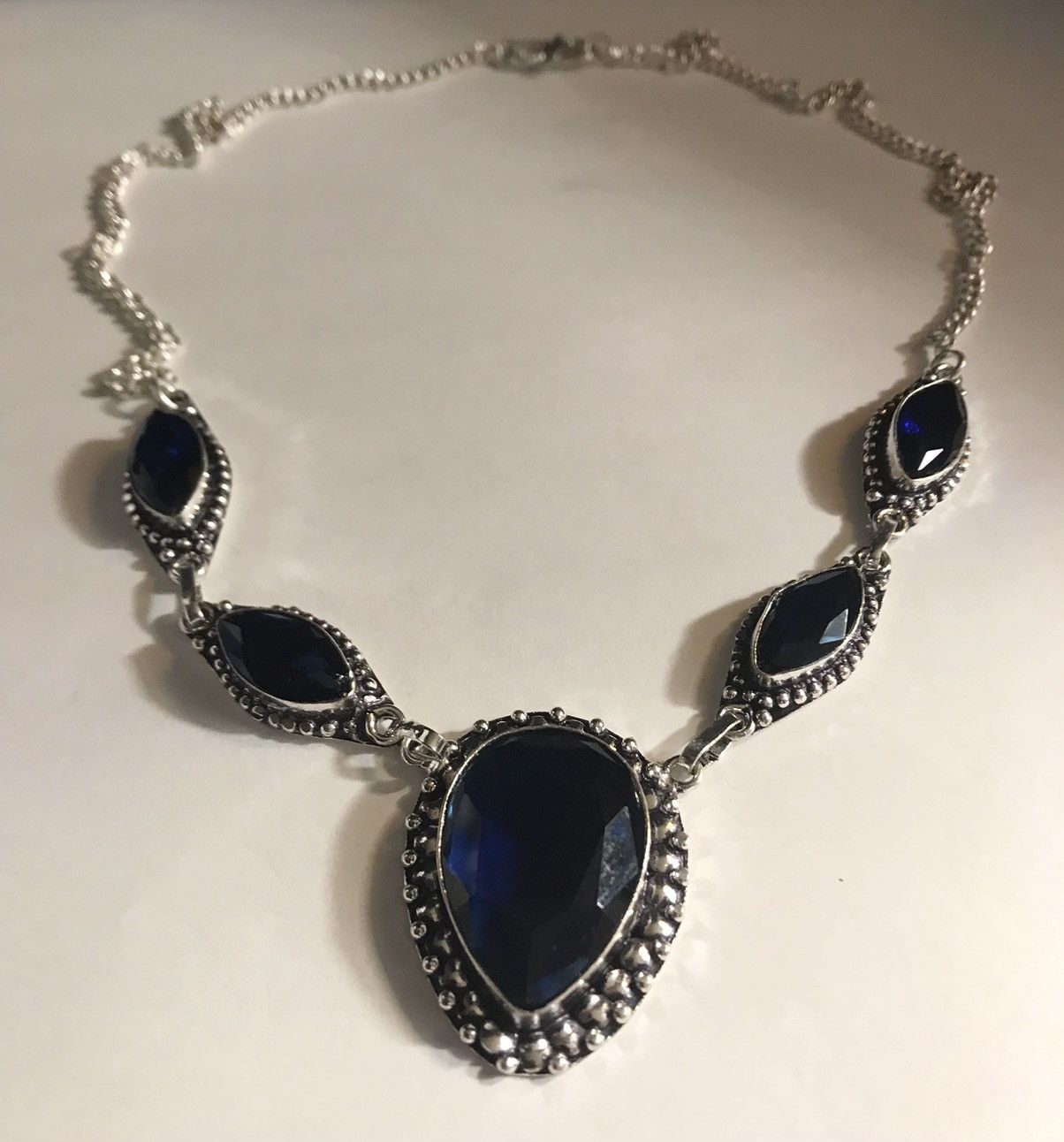 image of Stampd Tanzanite 925 Sterling Silver Necklace in Navy, Women's