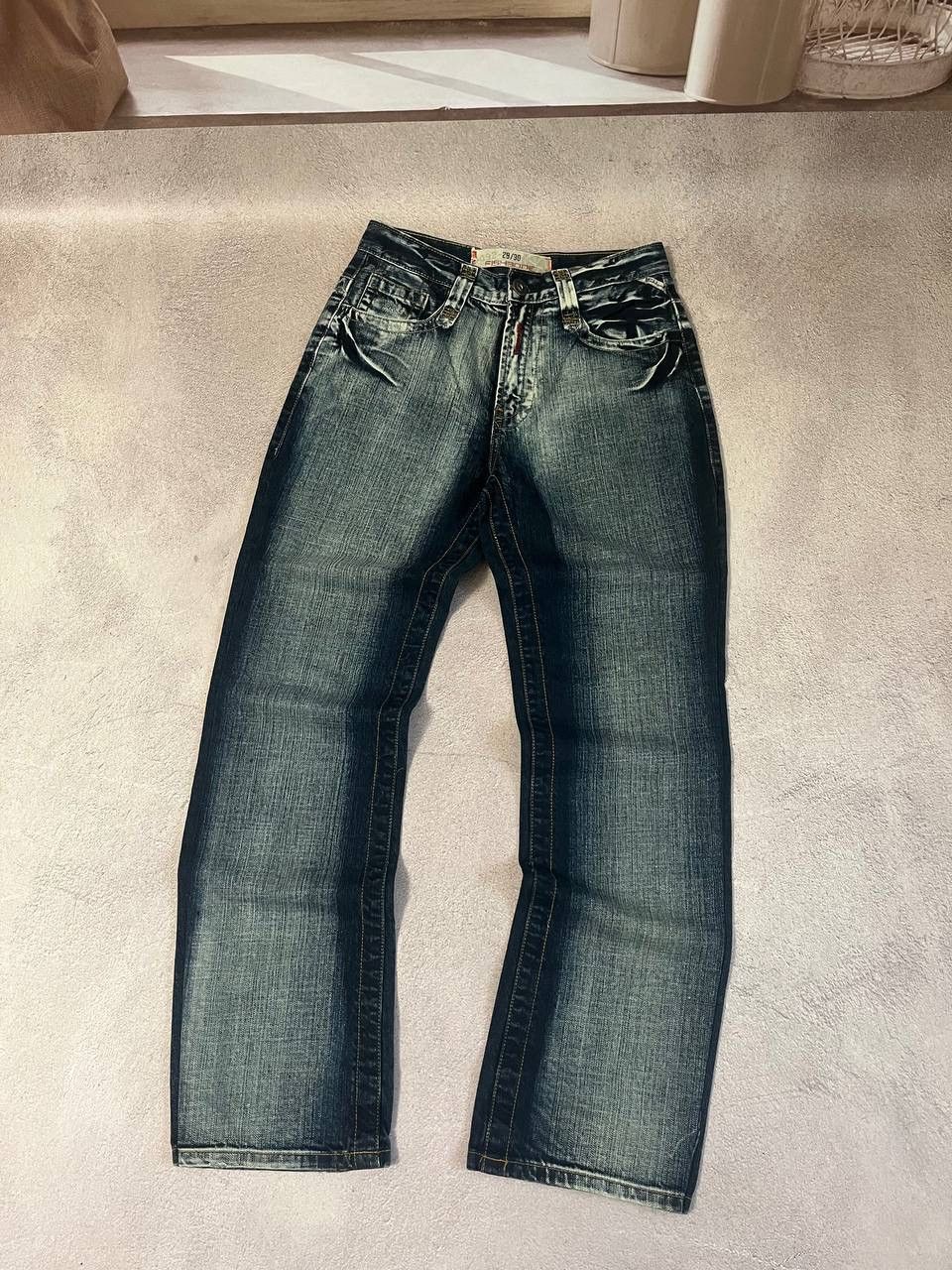 Dirty pants Faded Crash denim thrashed y2k distressed jeans