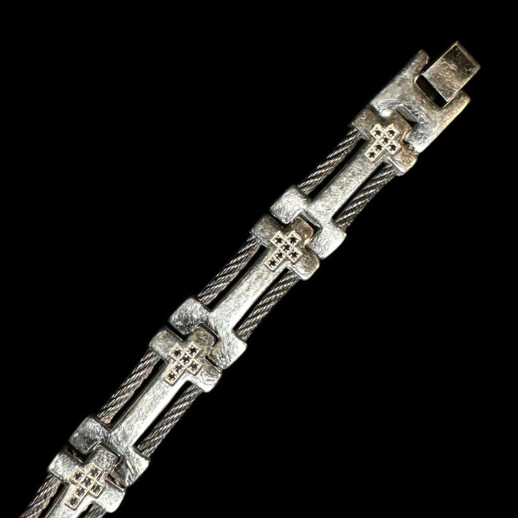Other STAINLESS STEEL Silver Black Cubic Zirconia Cross Religious Size ONE SIZE - 11 Thumbnail