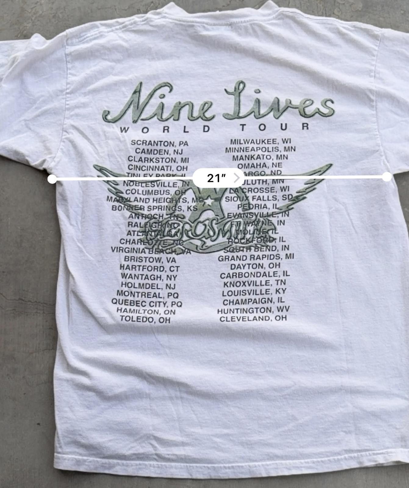 Tultex Aerosmith Nine Lives World Tour Vintage T-Shirt Size XL Size US XL / EU 56 / 4 - 6 Thumbnail